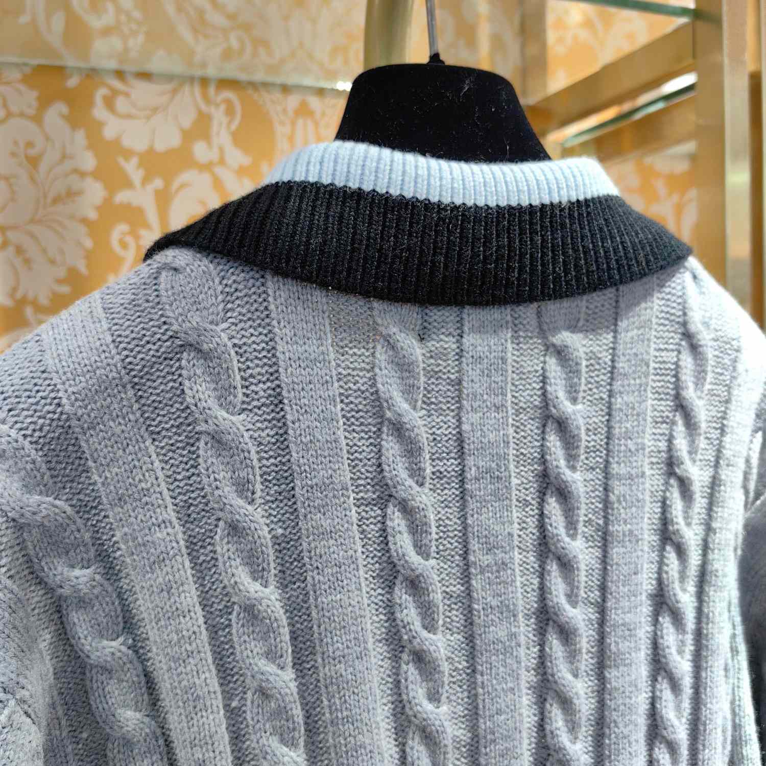 Versace 90s Vintage Logo Knit Zip Jumper - FashionPlug
