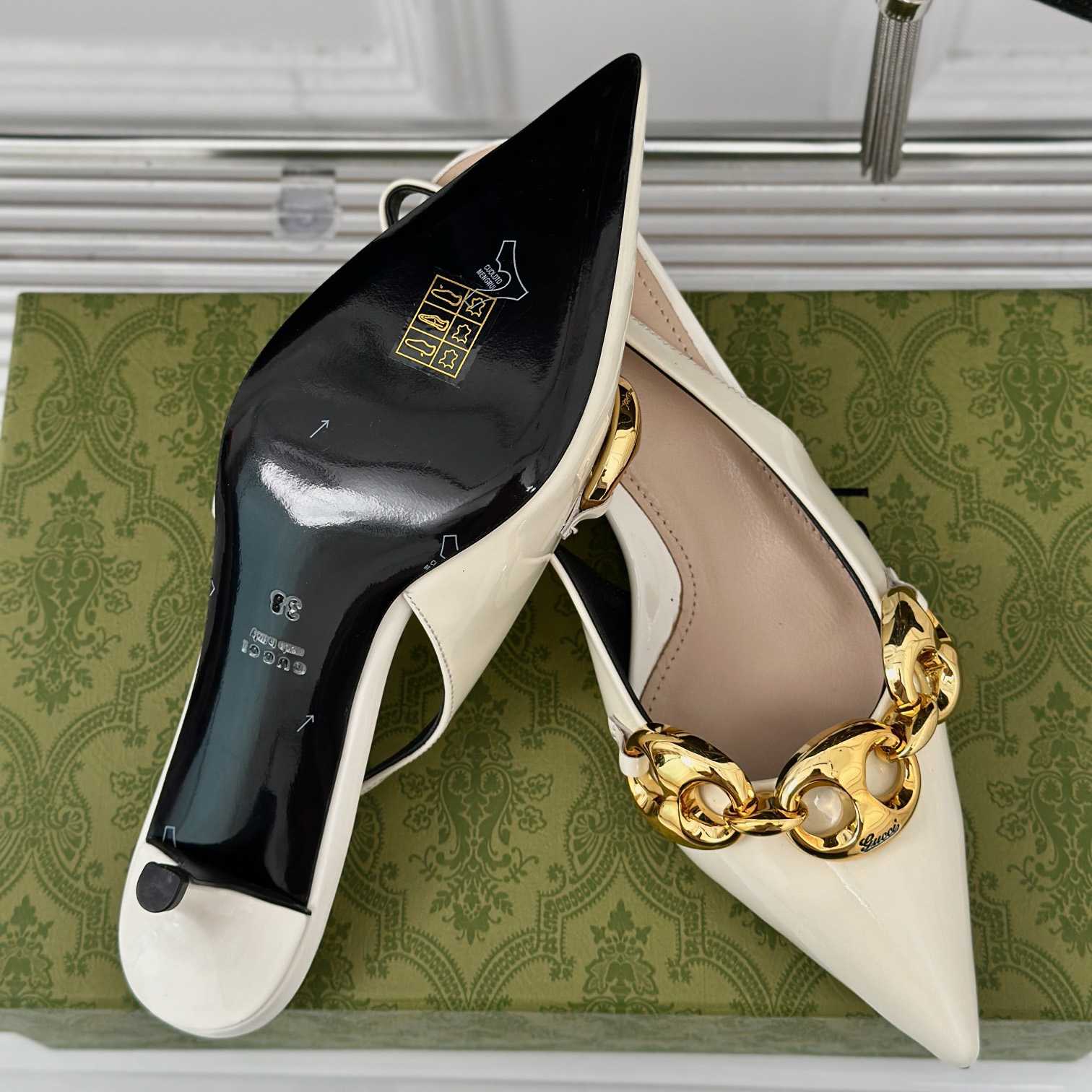 Gucci Women's Slingback With Marina Chain  - FashionPlug