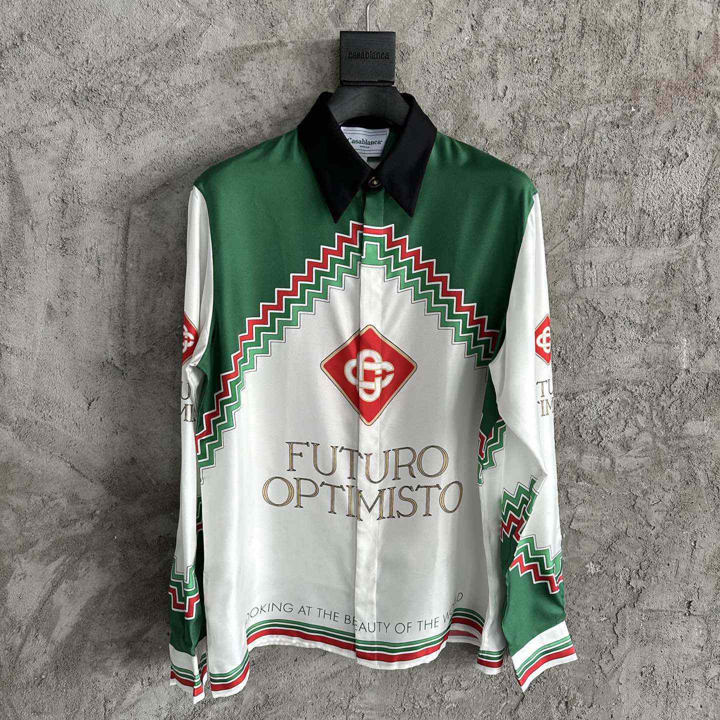Casablanca Futuro Optimisto Print Shir - FashionPlug