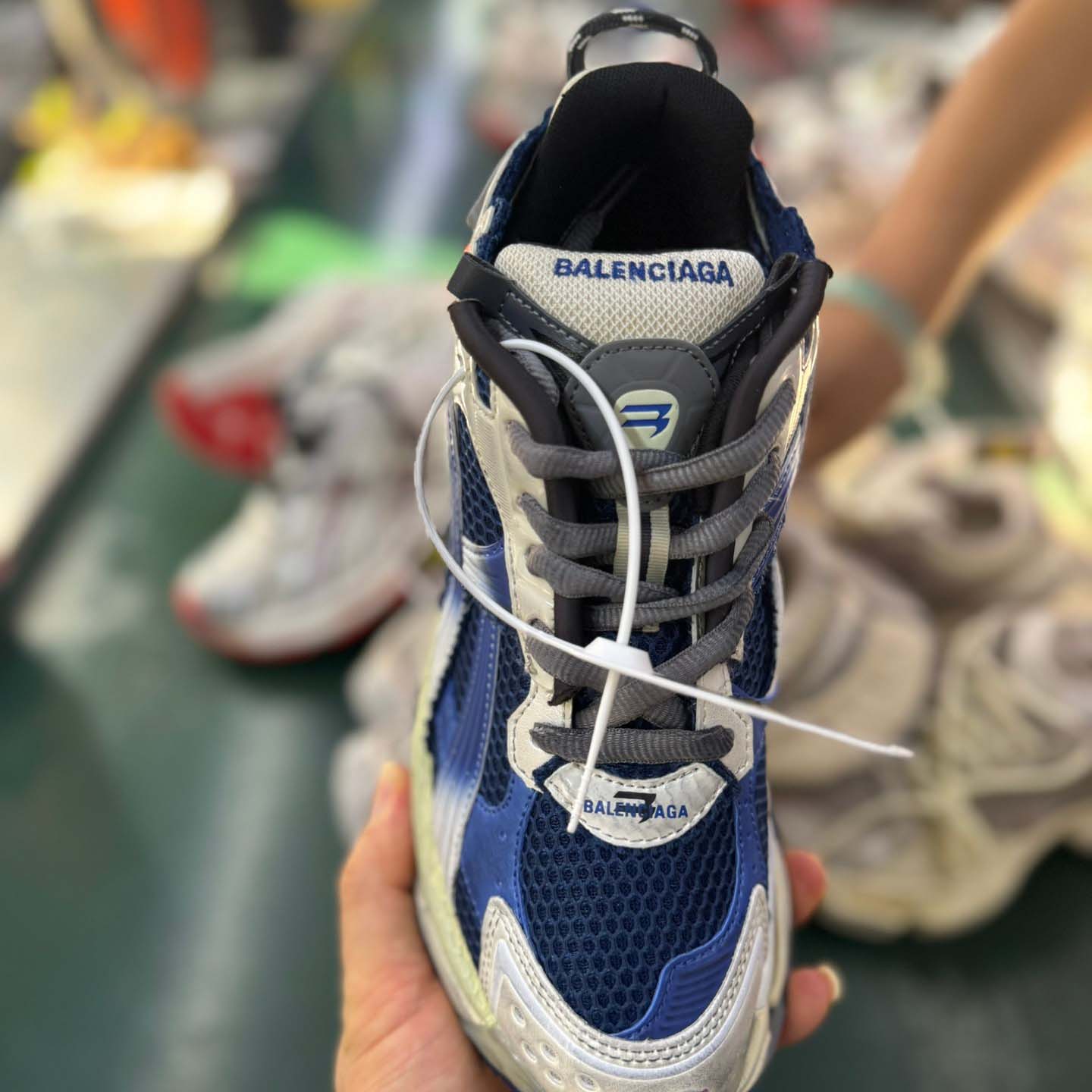 Balenciaga Runner Gradient Sneaker In Beige/navy/grey - FashionPlug