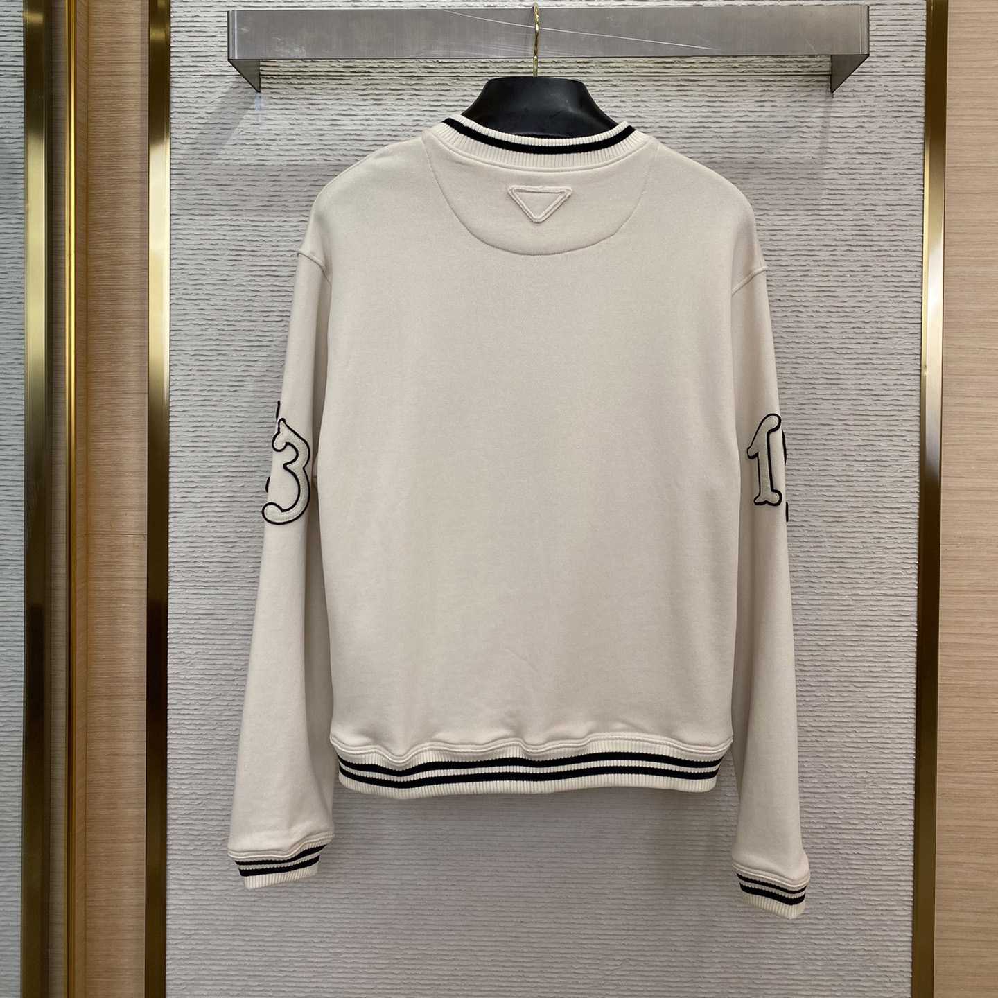 Prada Cotton Fleece Sweatshirt With Patches - FashionPlug