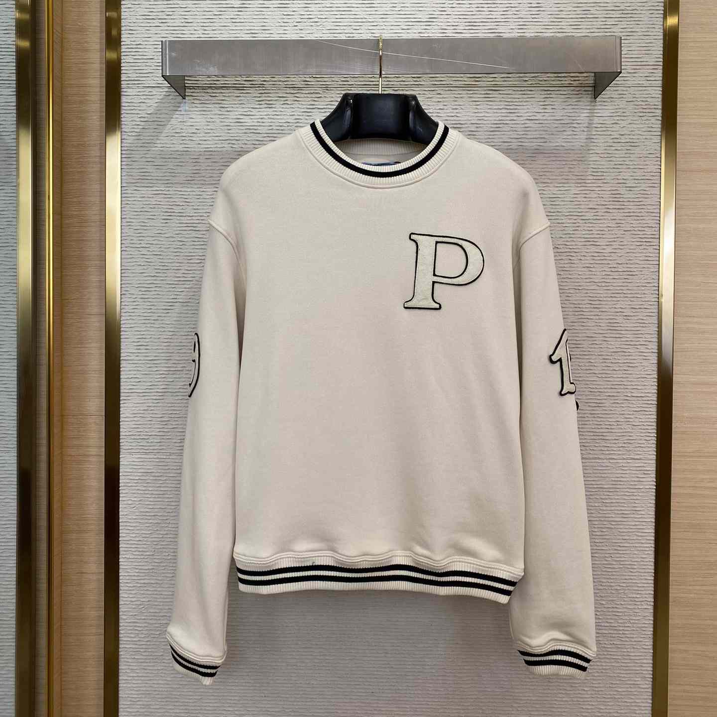 Prada Cotton Fleece Sweatshirt With Patches - FashionPlug