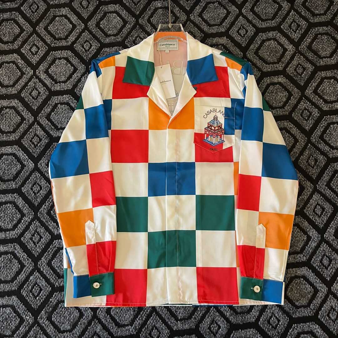 Casablanca Checkerboard-print Silk Shirt - FashionPlug