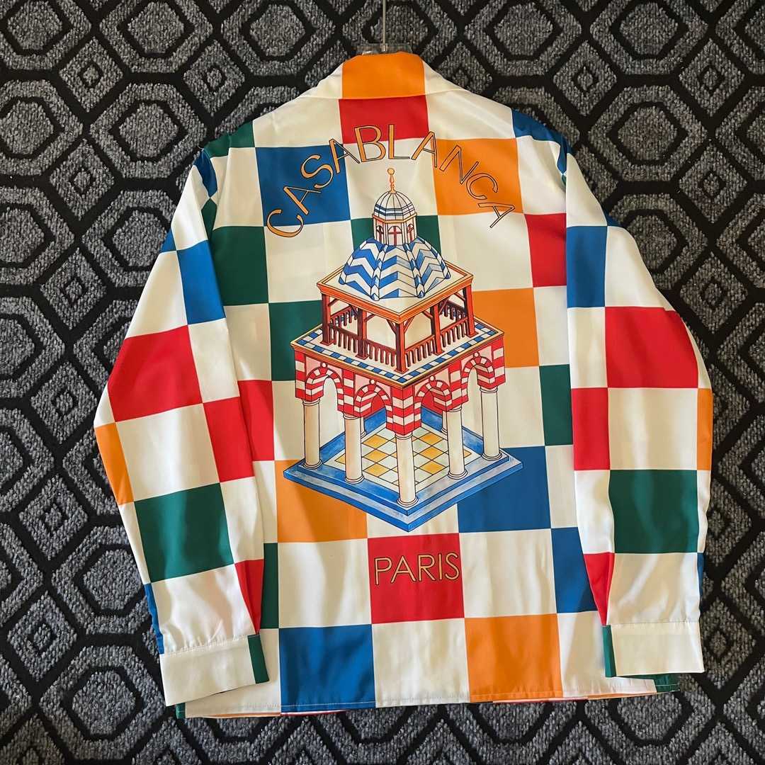 Casablanca Checkerboard-print Silk Shirt - FashionPlug