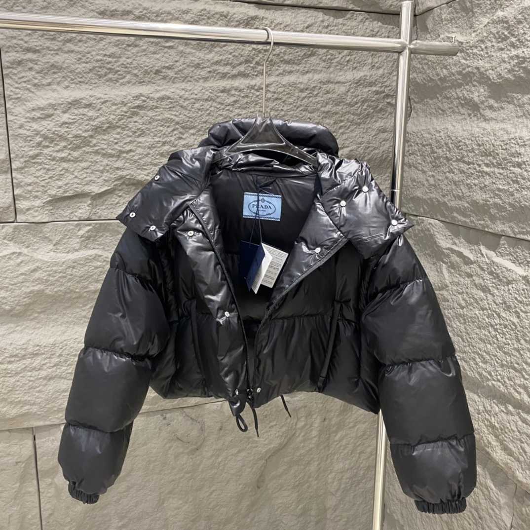 Prada Re-Nylon Convertible Cropped Down Jacket - FashionPlug