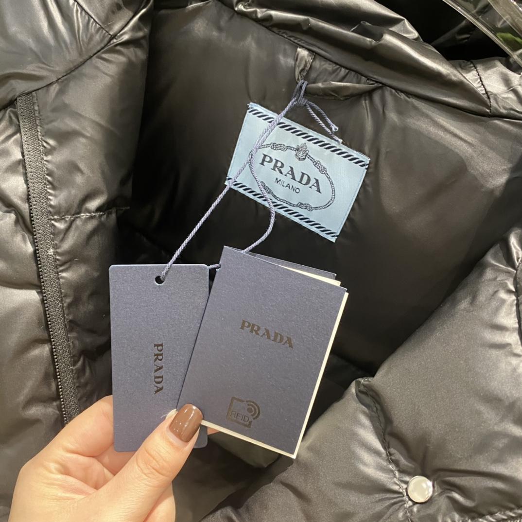 Prada Re-Nylon Convertible Cropped Down Jacket - FashionPlug
