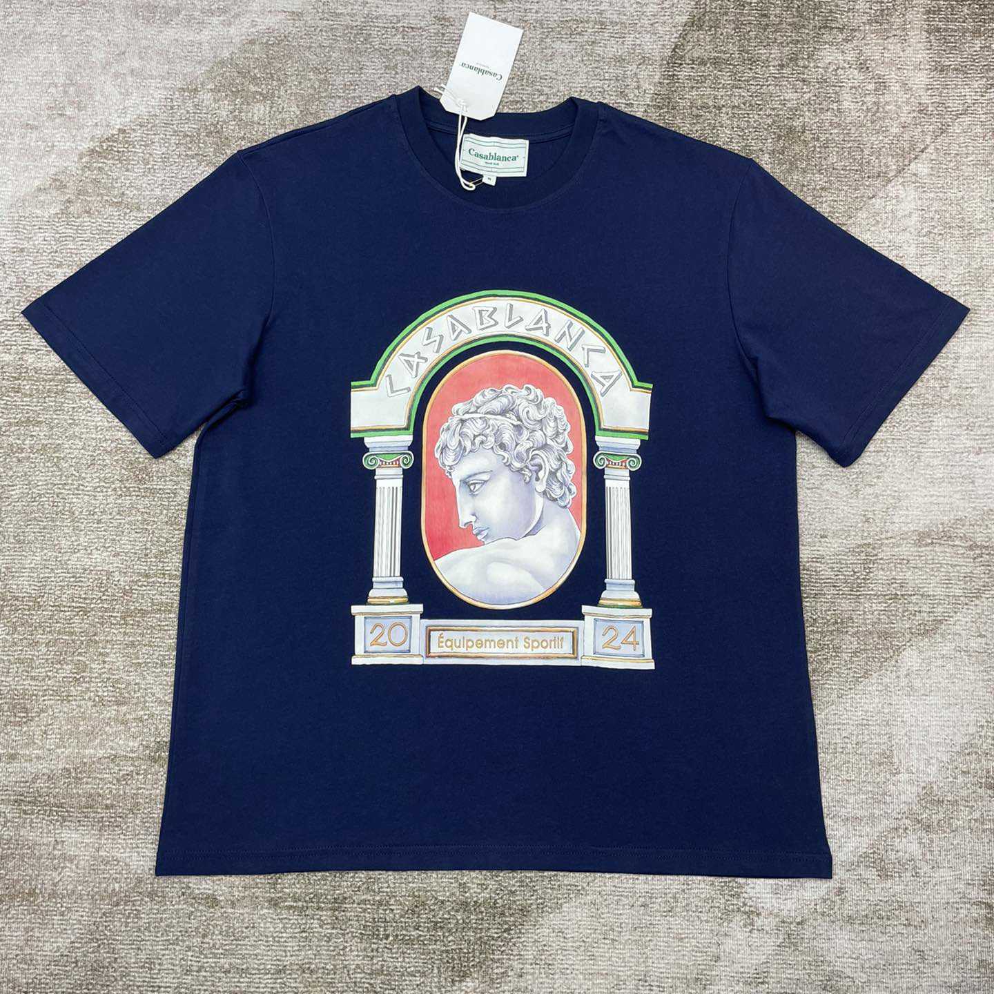 Casablanca Blue La Medaille Printed T-Shirt    C912 - FashionPlug
