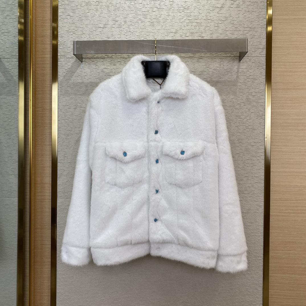 Louis Vuitton Mink Trucker Jacket   1AFXB7 - FashionPlug