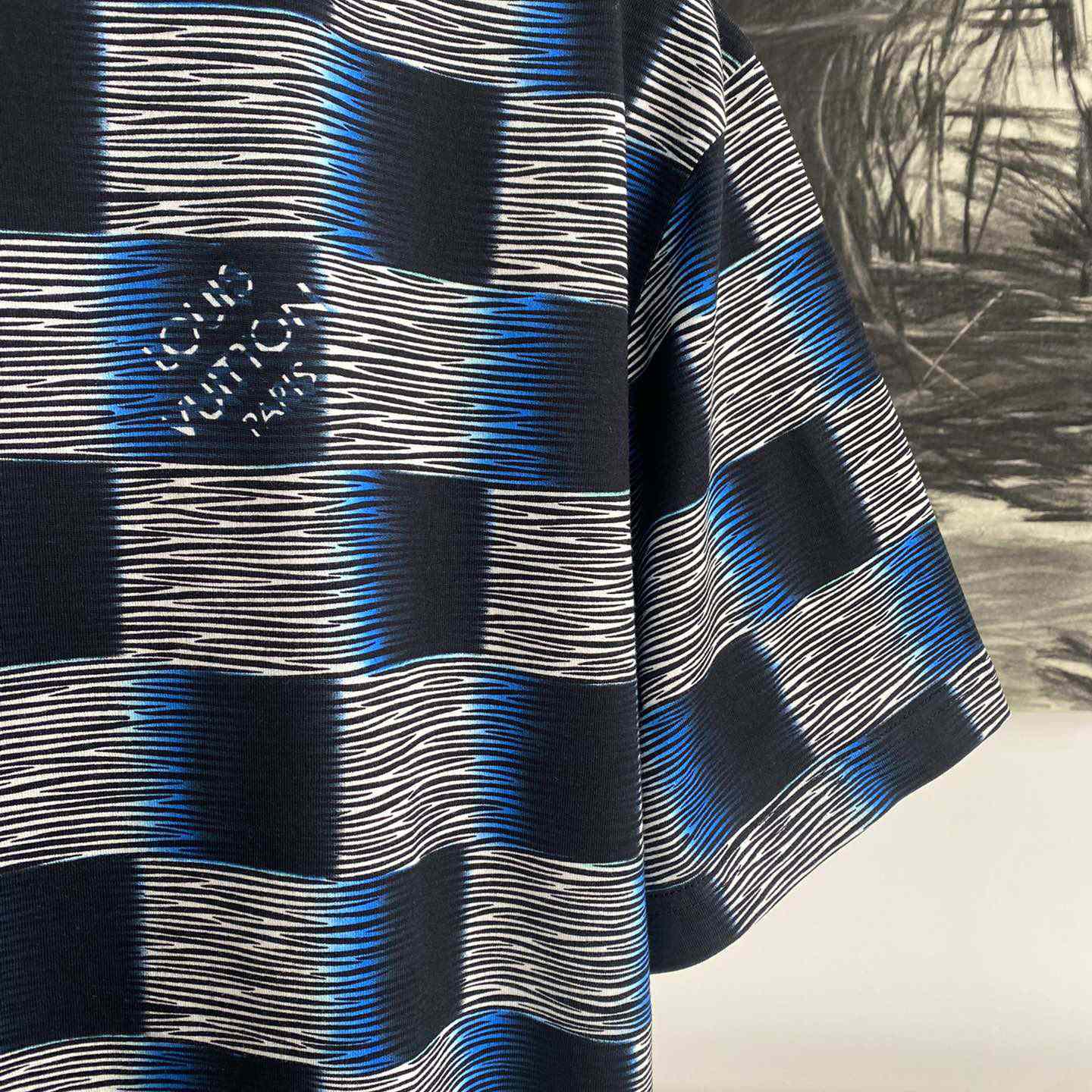 Louis Vuitton Damier Short-Sleeved Cotton T-Shirt   1AFB30 - FashionPlug