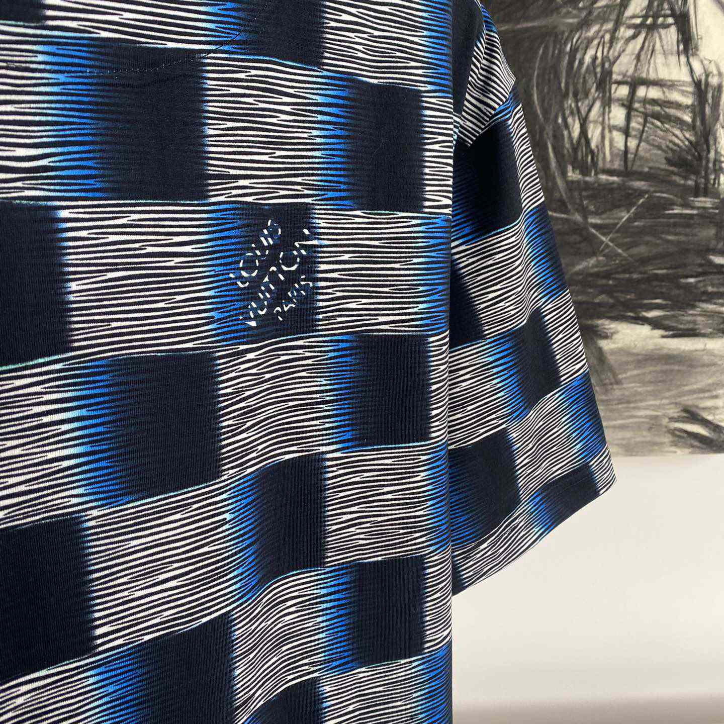 Louis Vuitton Damier Short-Sleeved Cotton T-Shirt   1AFB30 - FashionPlug