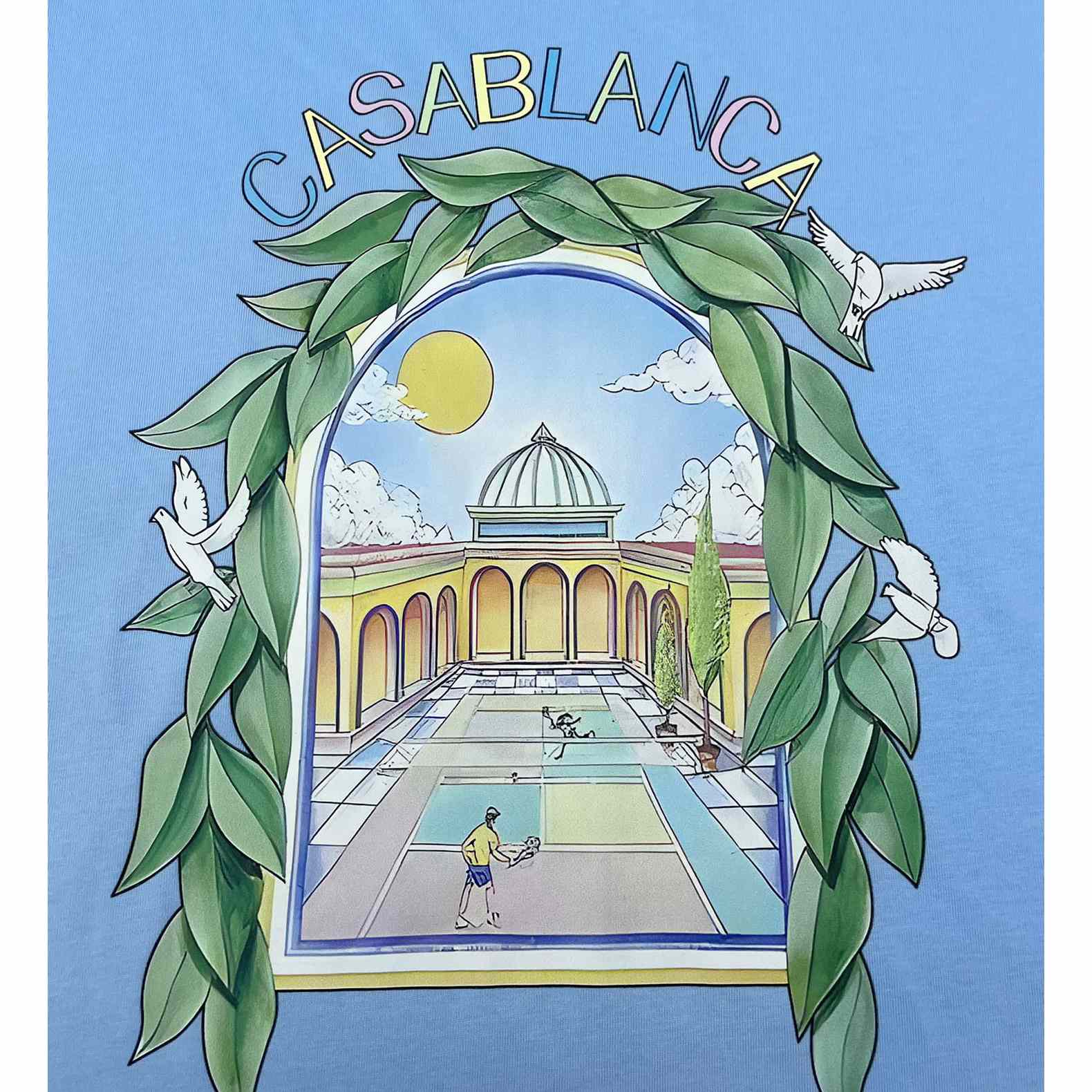 Casablanca Blue 'Casablanca Avenida' T-Shirt   C891 - FashionPlug