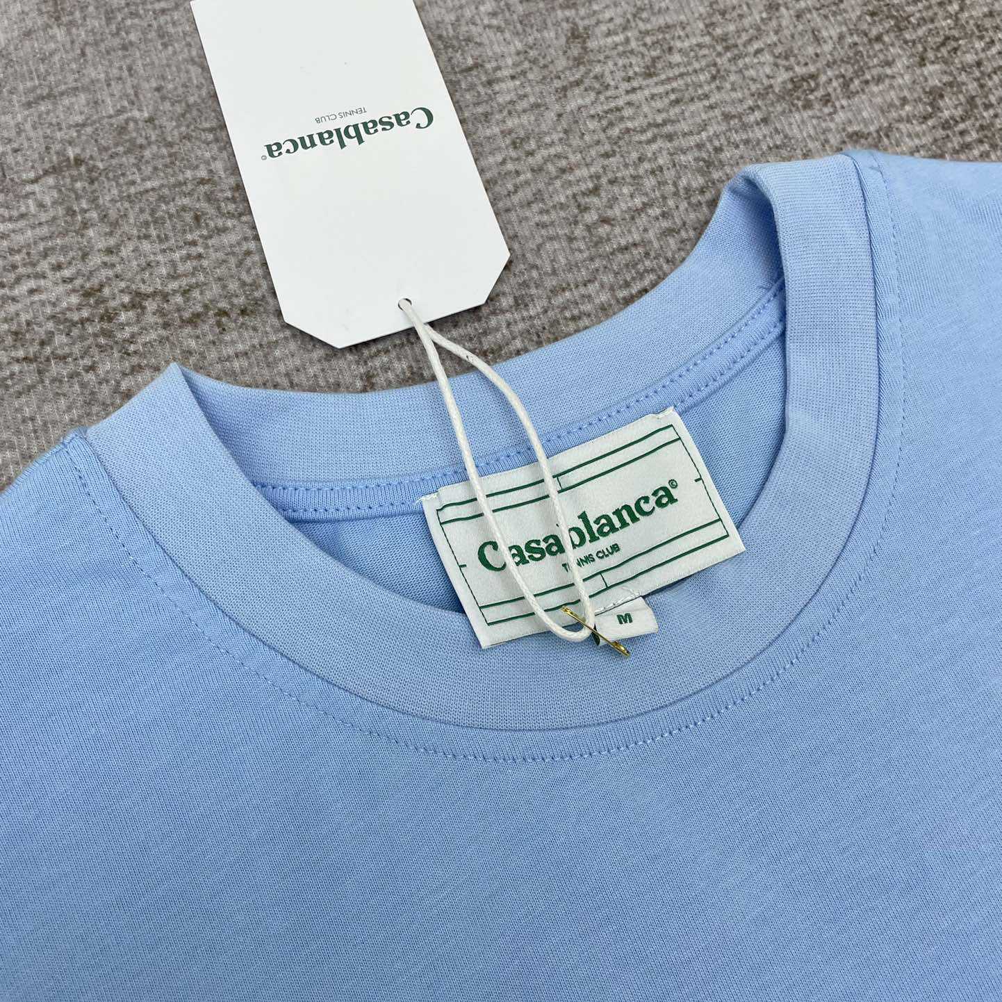 Casablanca Blue 'Casablanca Avenida' T-Shirt   C891 - FashionPlug