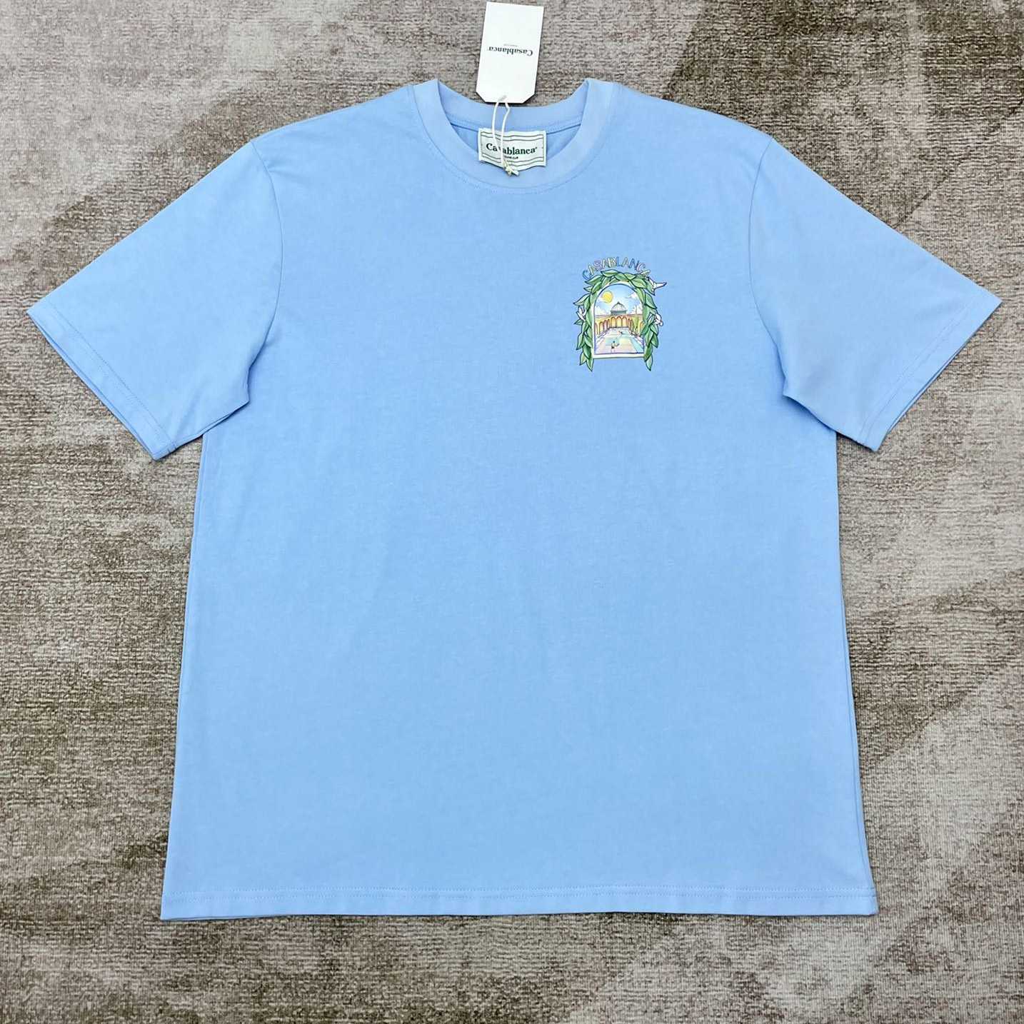 Casablanca Blue 'Casablanca Avenida' T-Shirt   C891 - FashionPlug