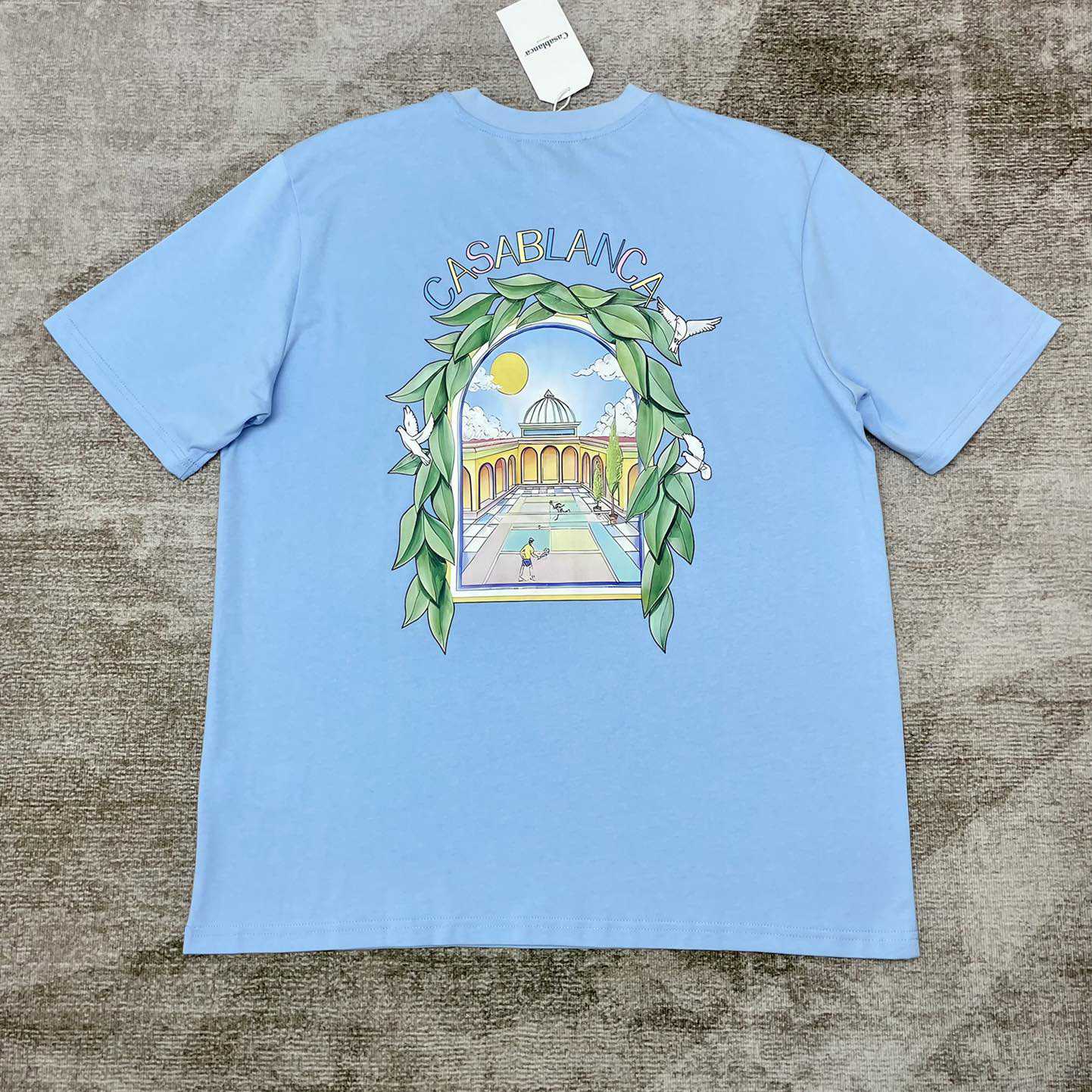 Casablanca Blue 'Casablanca Avenida' T-Shirt   C891 - FashionPlug
