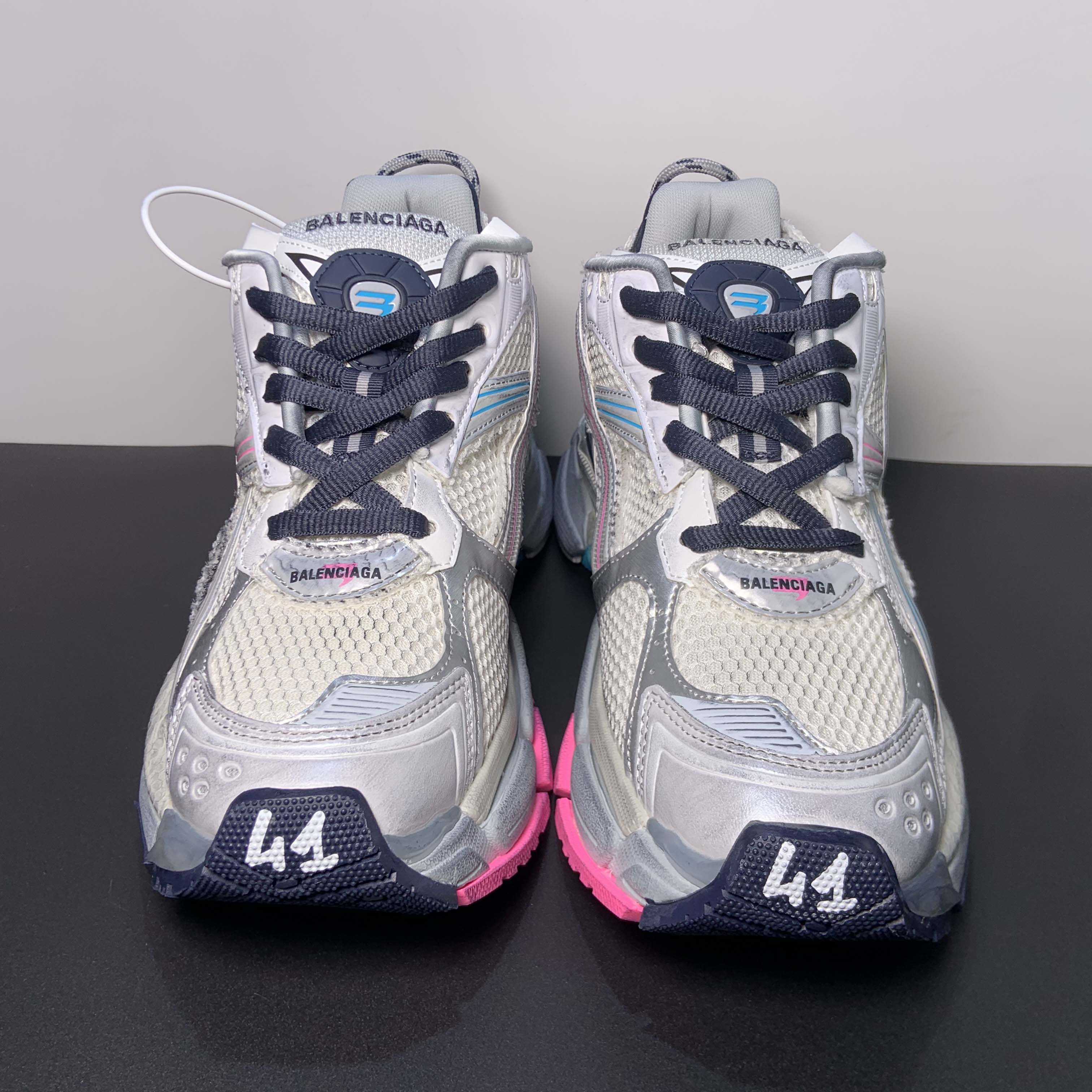 Balenciaga Runner Sneaker In Light Beige/grey/pink/blue - FashionPlug