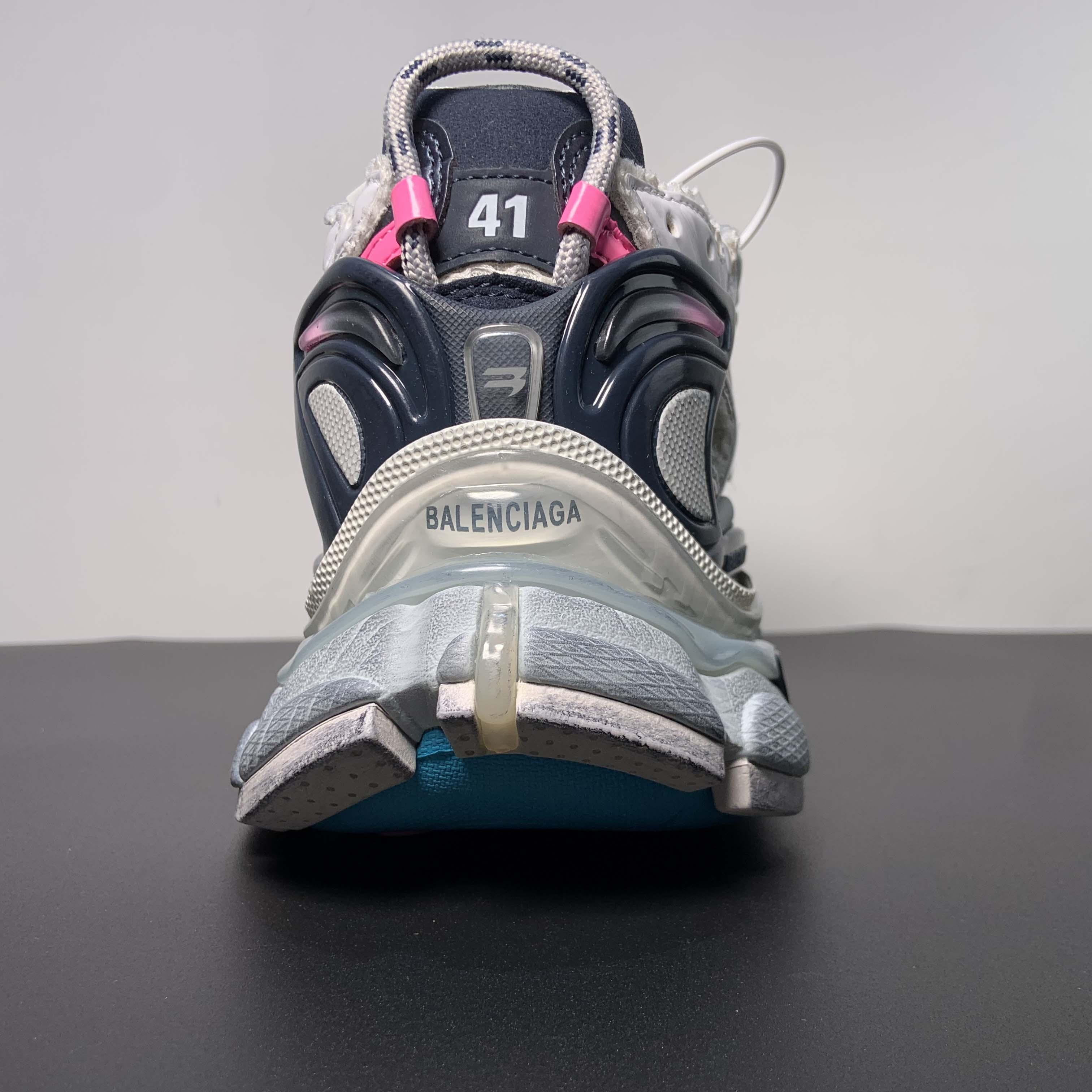 Balenciaga Runner Sneaker In Light Beige/grey/pink/blue - FashionPlug