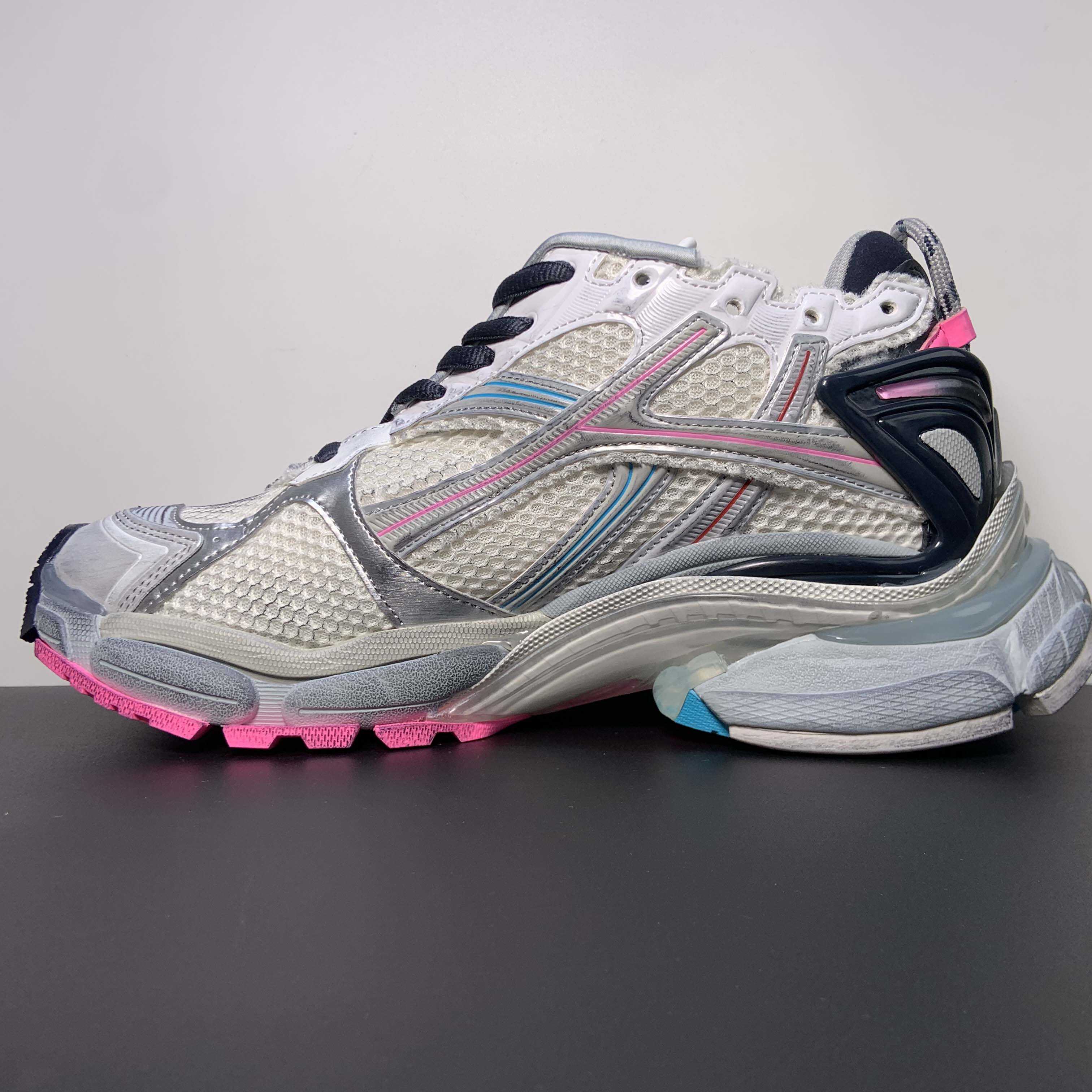 Balenciaga Runner Sneaker In Light Beige/grey/pink/blue - FashionPlug
