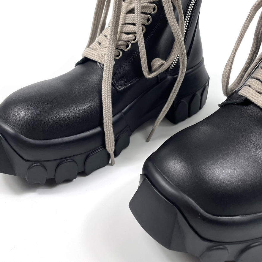 Rick Owens Lace-up Leather Boots - FashionPlug