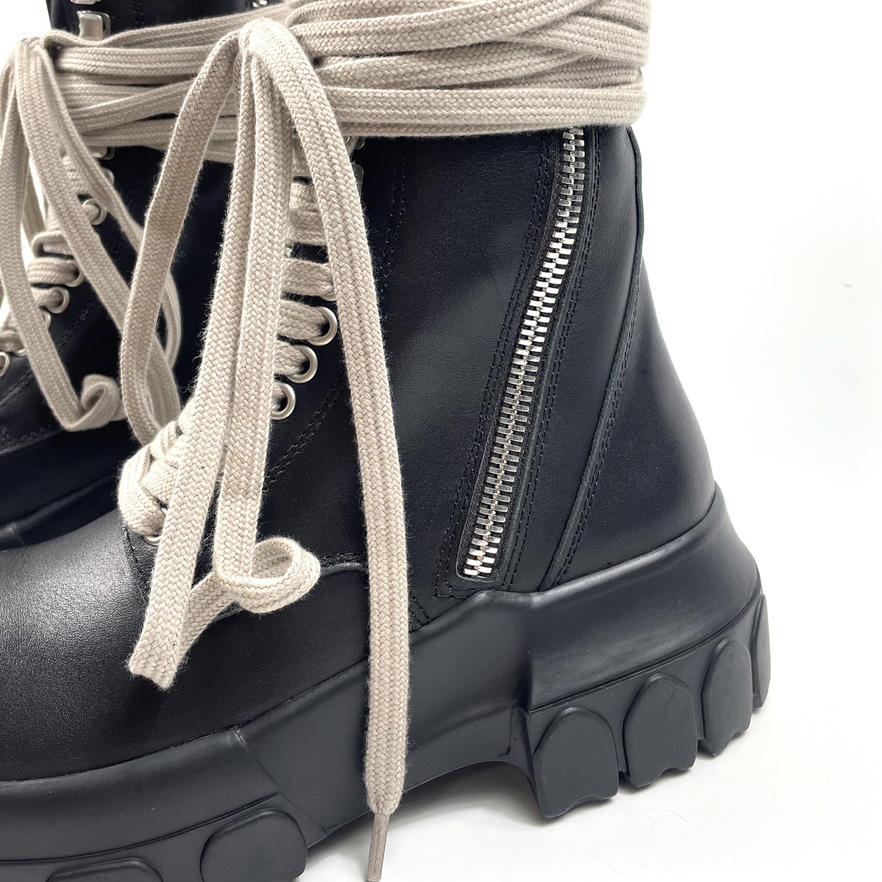 Rick Owens Lace-up Leather Boots - FashionPlug