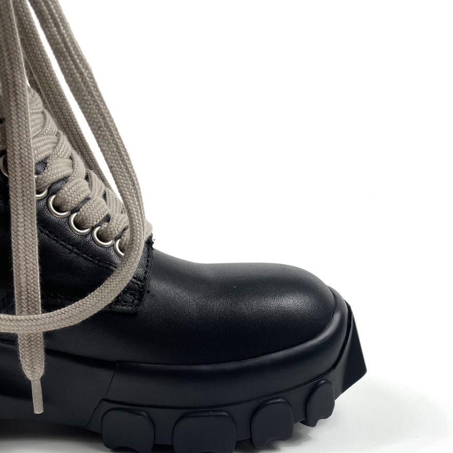 Rick Owens Lace-up Leather Boots - FashionPlug