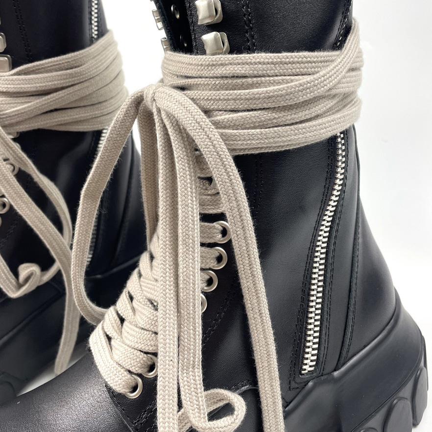 Rick Owens Lace-up Leather Boots - FashionPlug