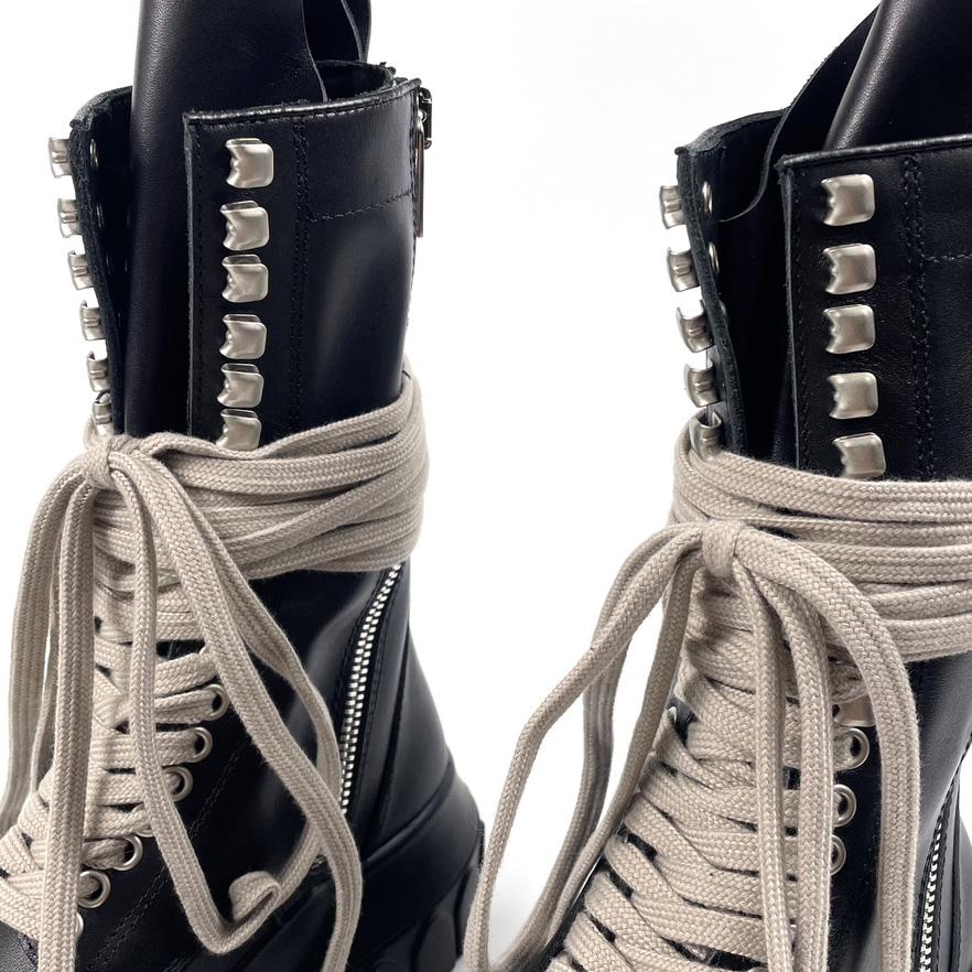 Rick Owens Lace-up Leather Boots - FashionPlug