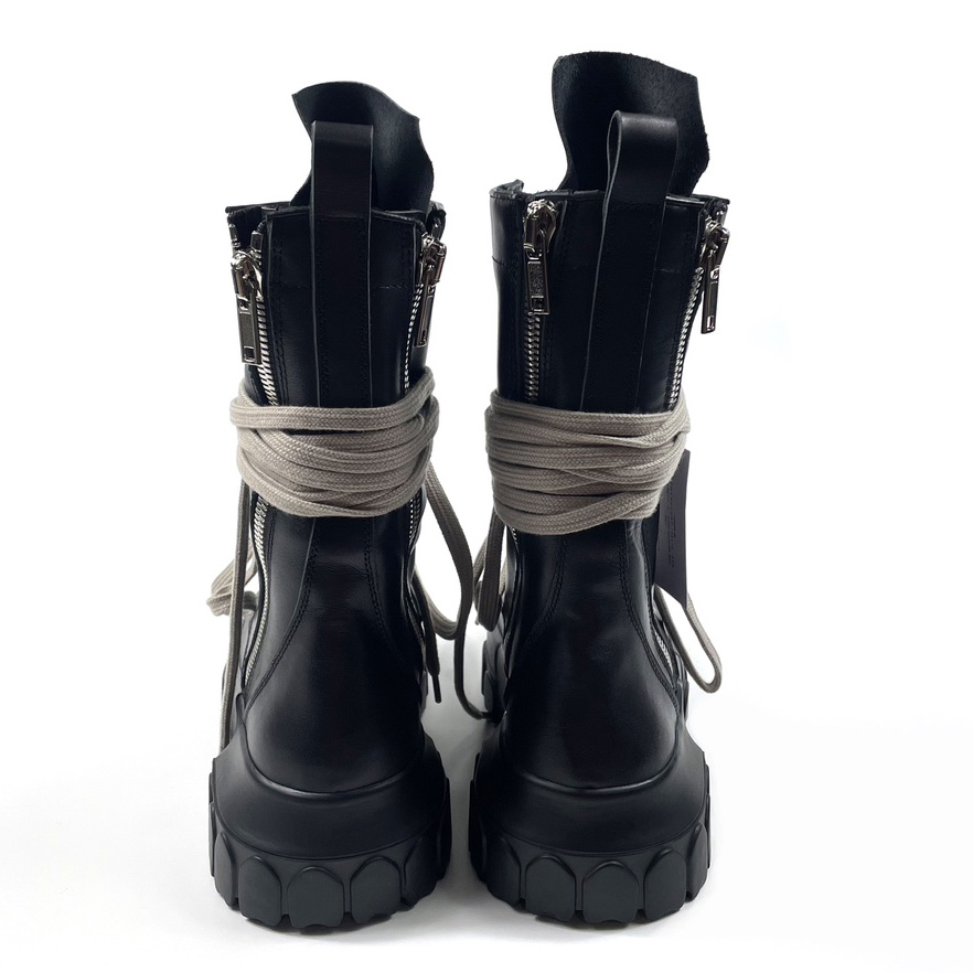 Rick Owens Lace-up Leather Boots - FashionPlug