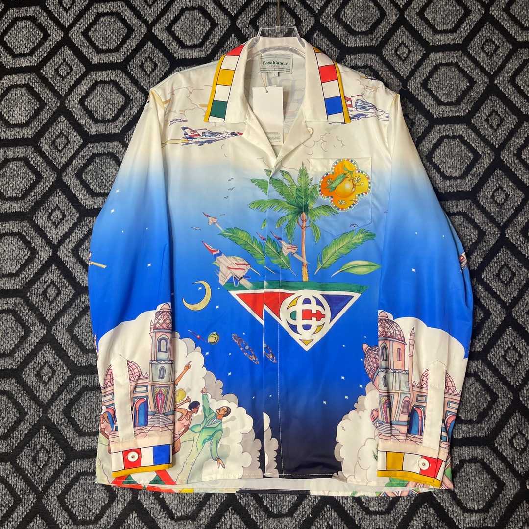 Casablanca Le Dimension Illustration Style-print Shirt - FashionPlug