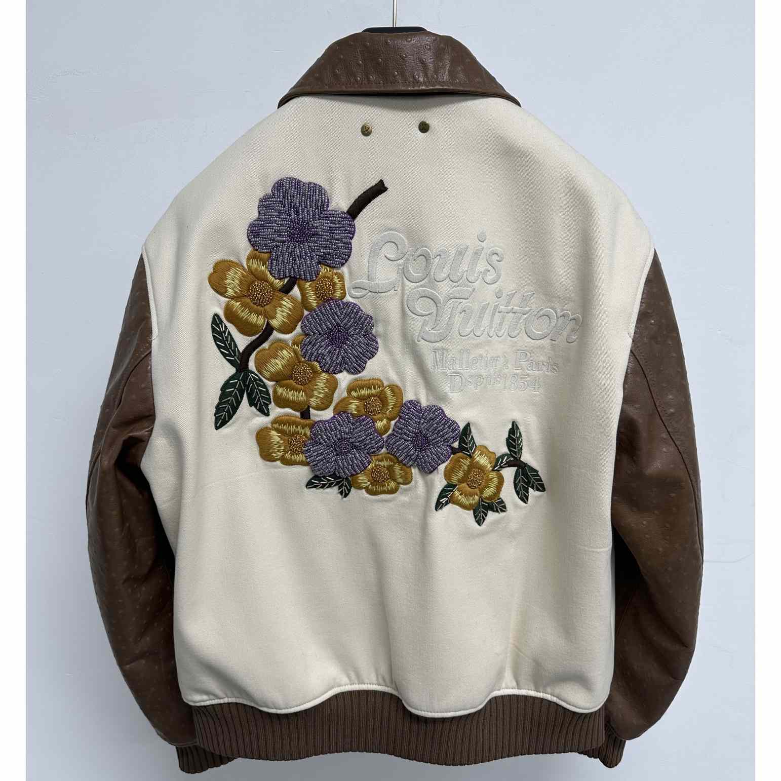 Louis Vuitton Embroidered Ostrich Varsity Jacket   1AFQLX - FashionPlug