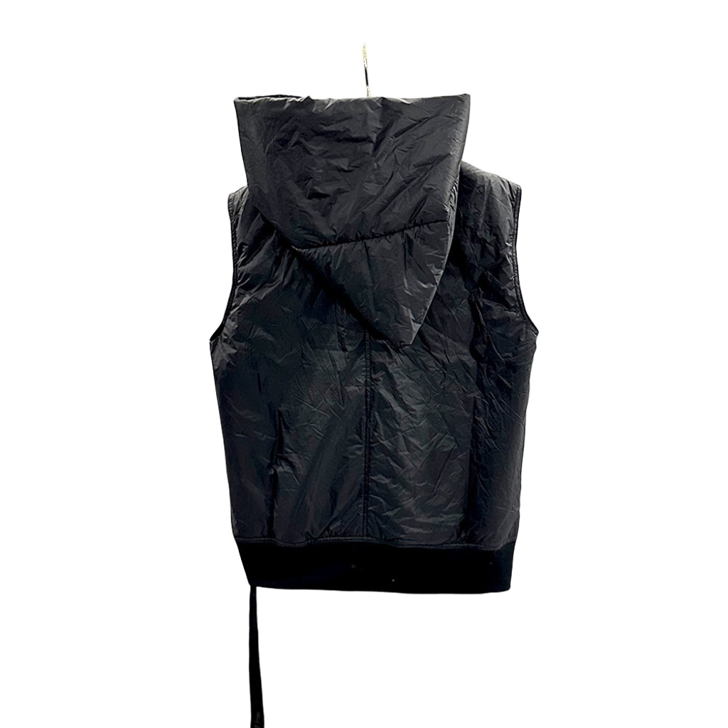 Rick Owens Padded nylon vest with hood - FashionPlug