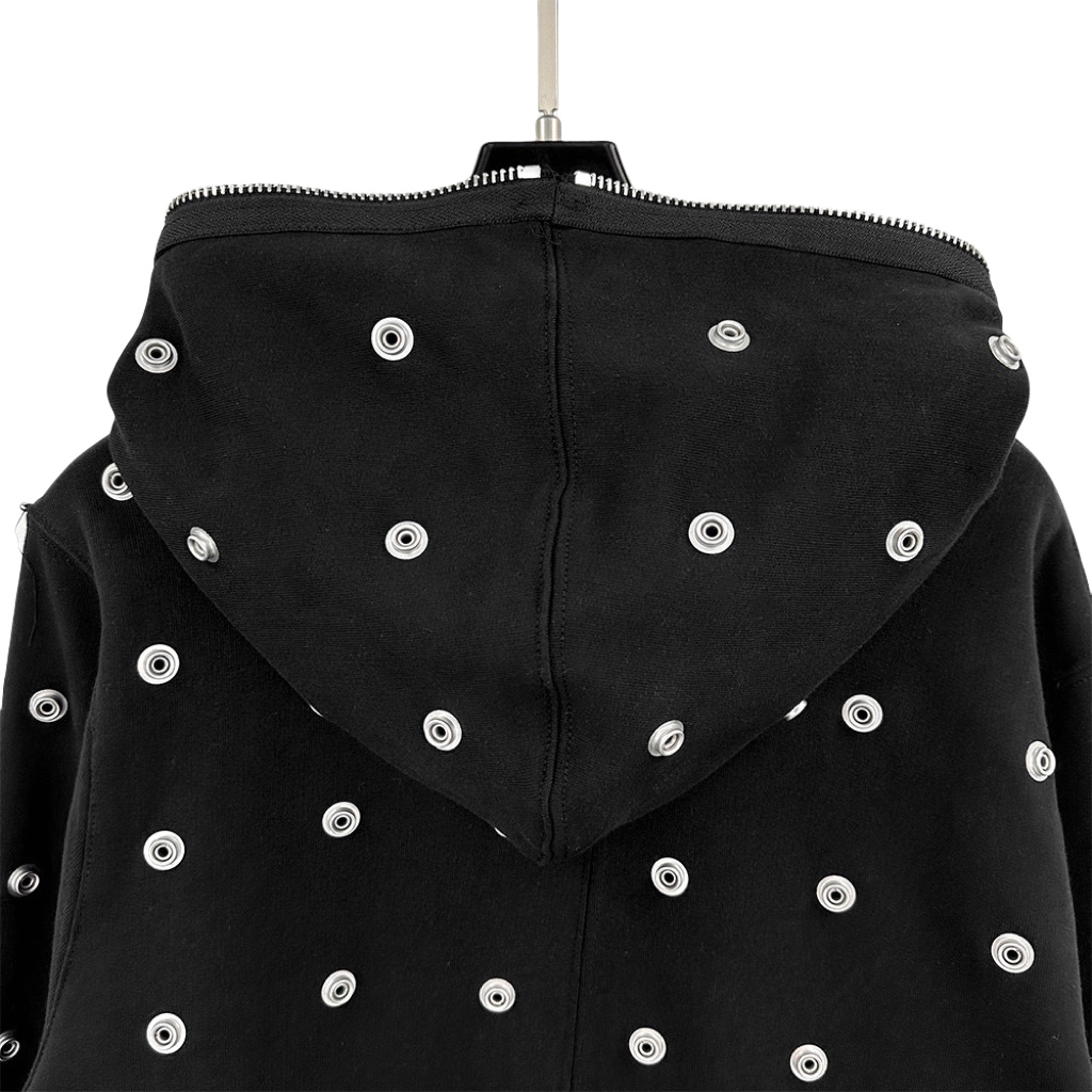 Rick Owens DRKSHDW Stud-detailing Zipped Hoodie - FashionPlug