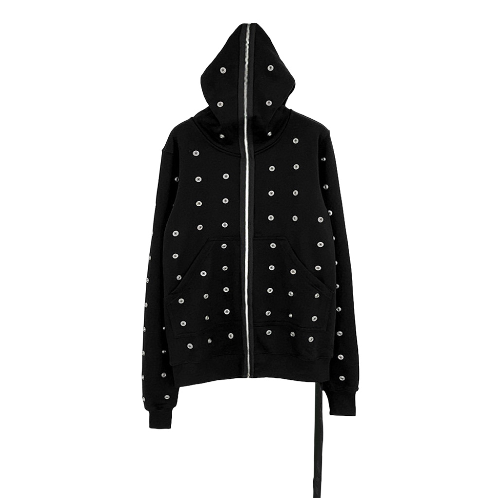 Rick Owens DRKSHDW Stud-detailing Zipped Hoodie - FashionPlug