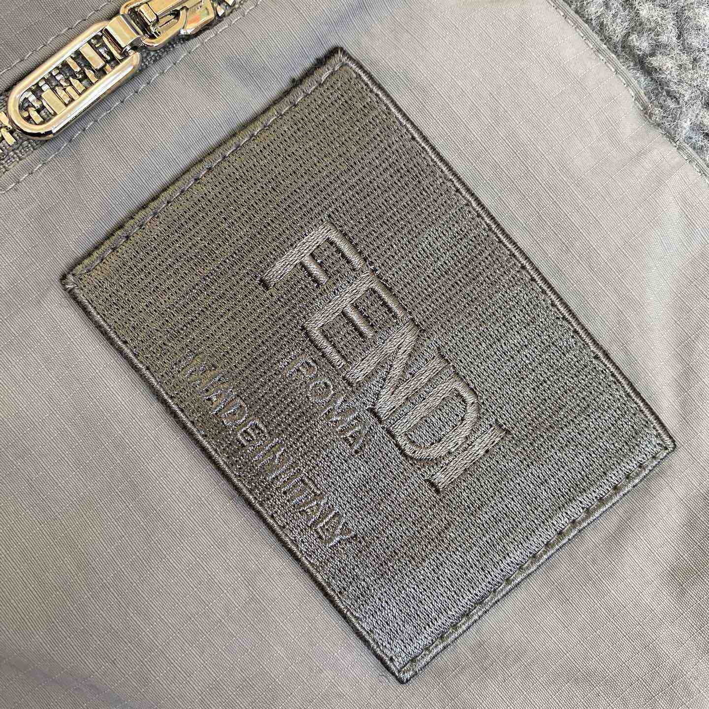 Fendi Logo-appliqué Fleece Jacket - FashionPlug