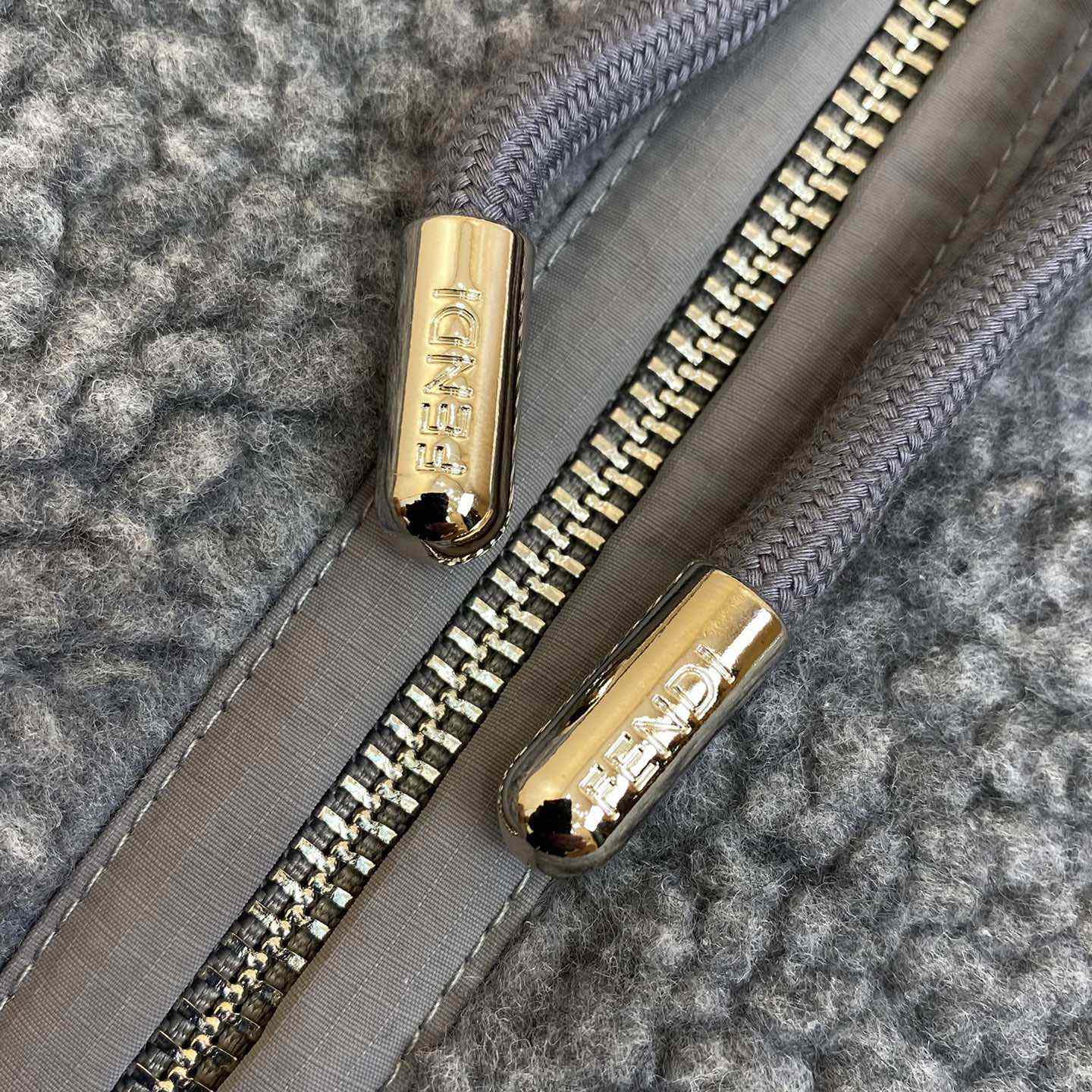Fendi Logo-appliqué Fleece Jacket - FashionPlug