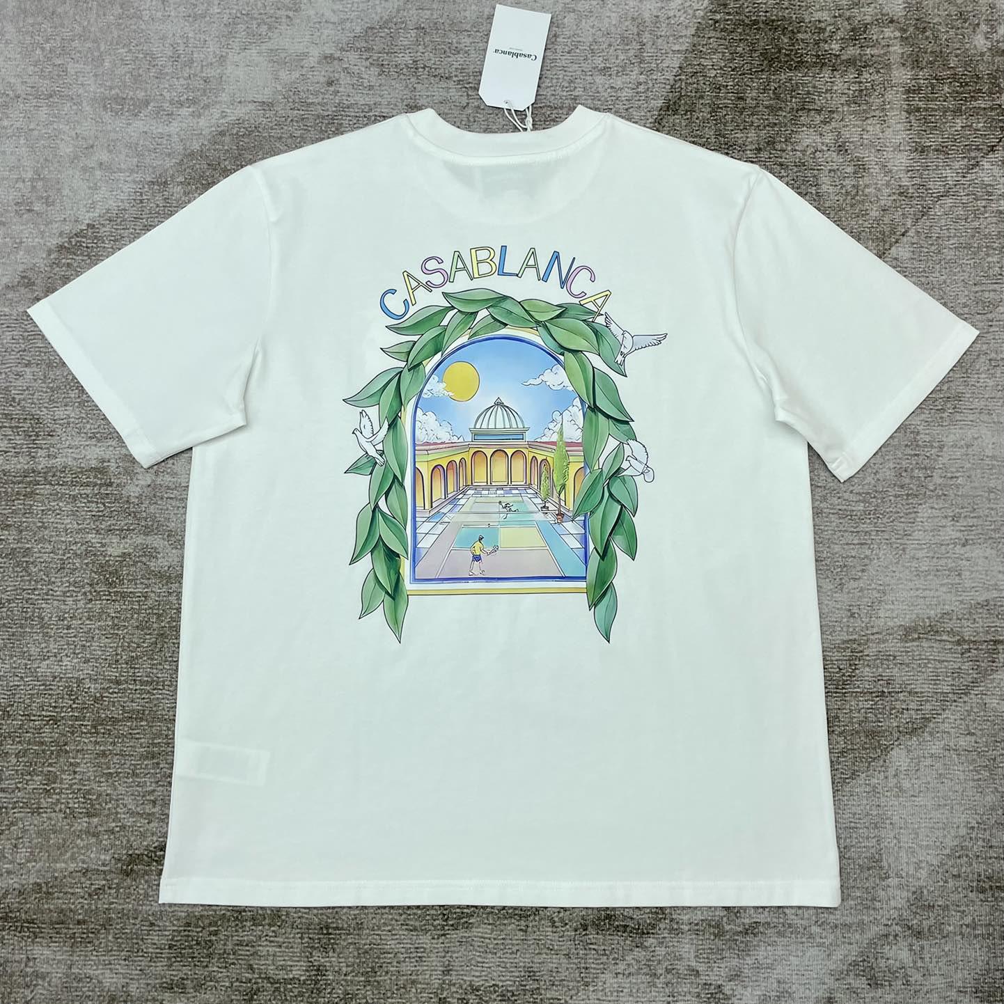 Casablanca White 'Casablanca Avenida' T-Shirt   C889 - FashionPlug