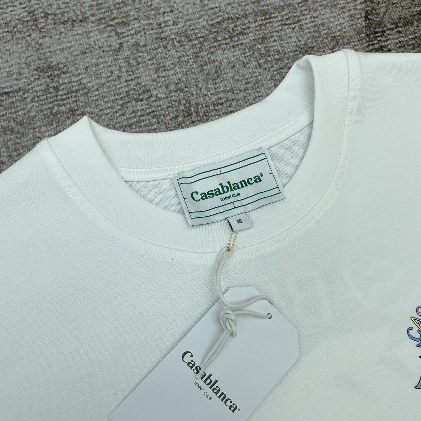 Casablanca White 'Casablanca Avenida' T-Shirt   C889 - FashionPlug