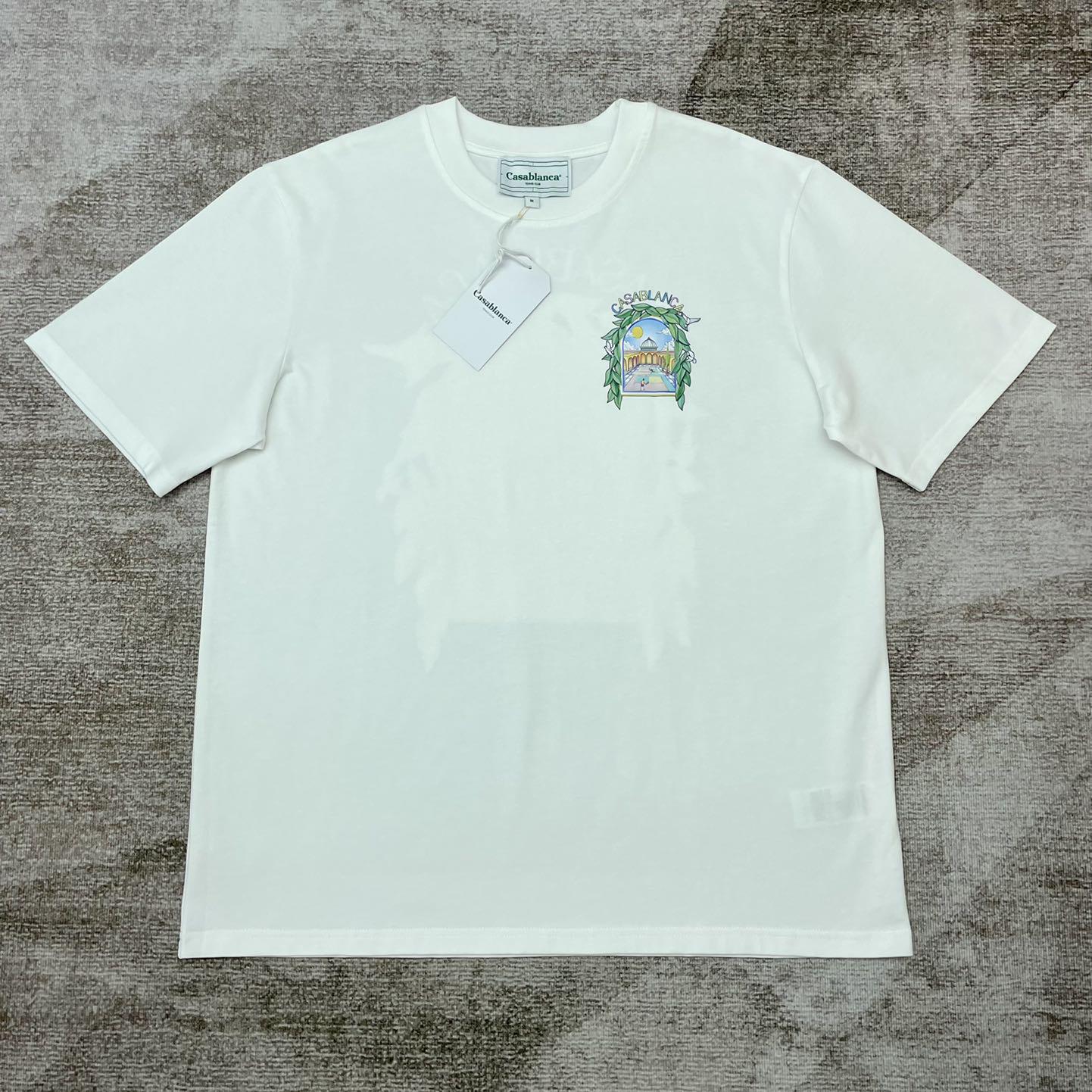 Casablanca White 'Casablanca Avenida' T-Shirt   C889 - FashionPlug