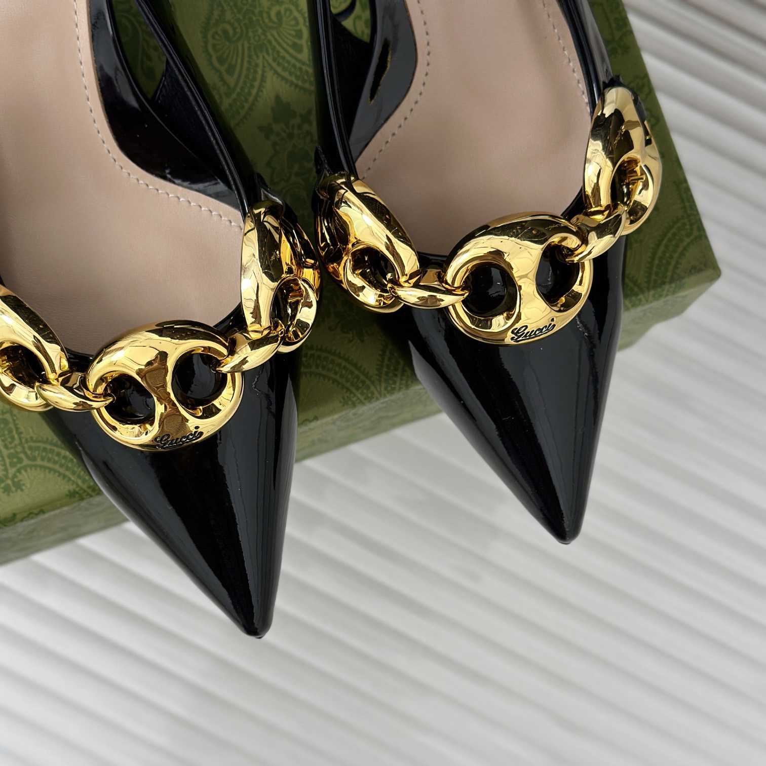 Gucci Women's Slingback With Marina Chain  - FashionPlug