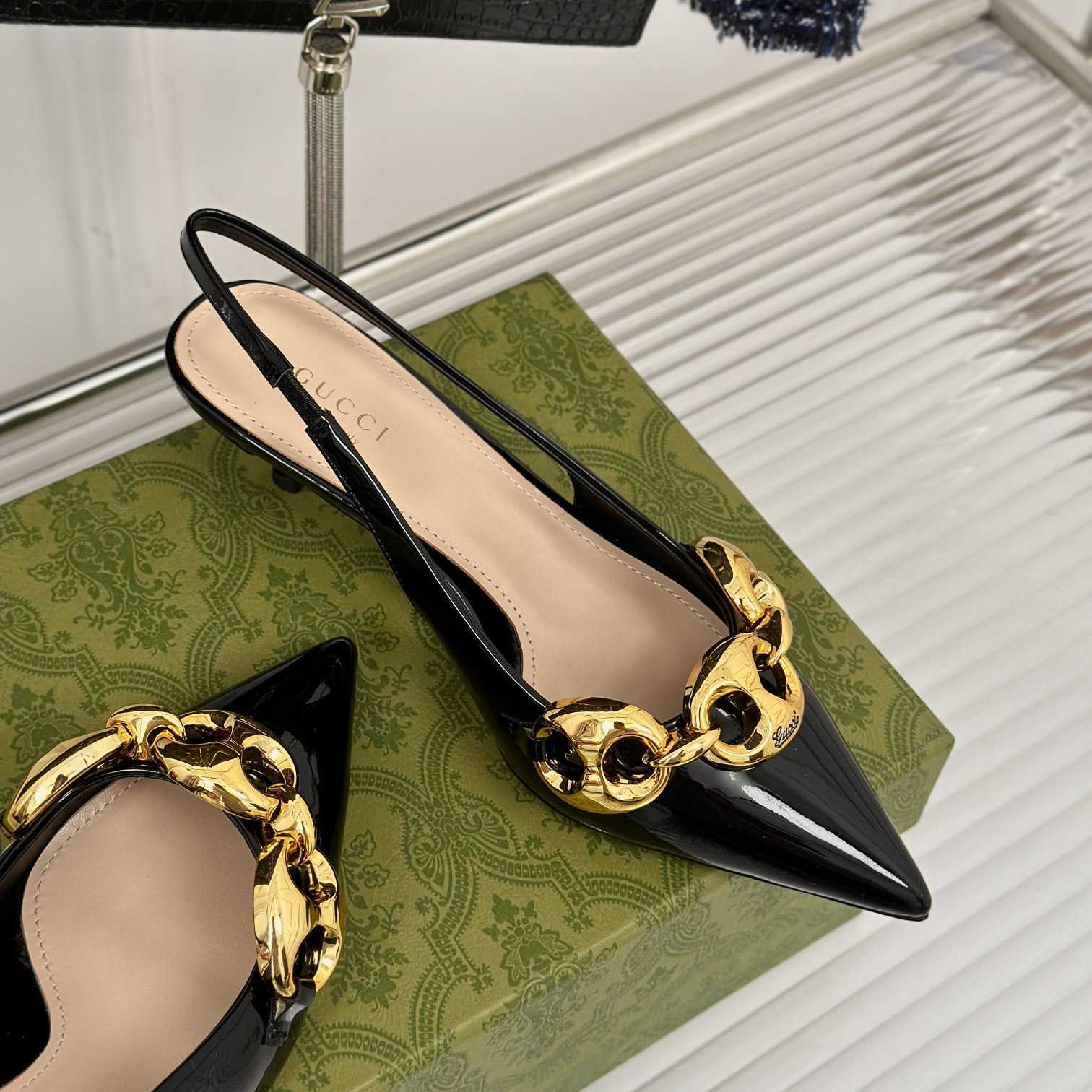 Gucci Women's Slingback With Marina Chain  - FashionPlug