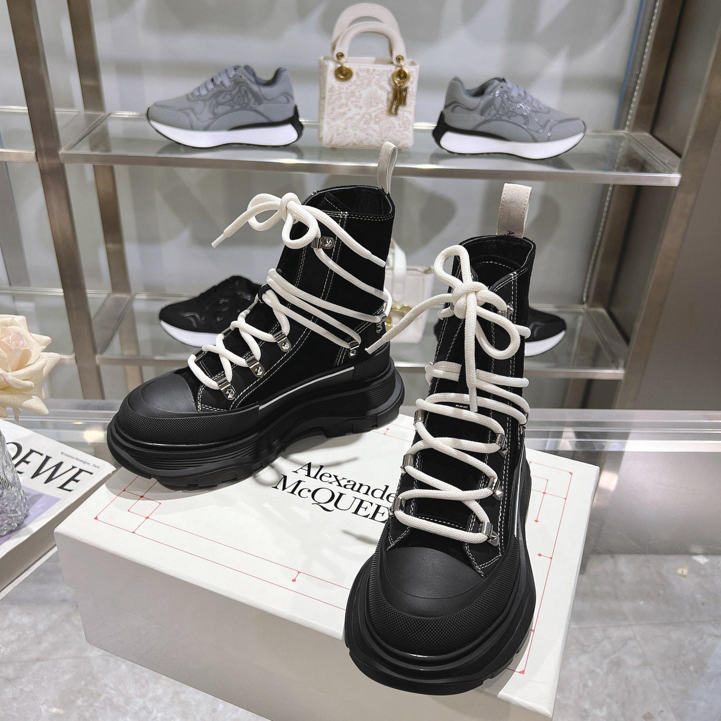 Alexander Mcqueen 50mm lace-up ankle boots - FashionPlug