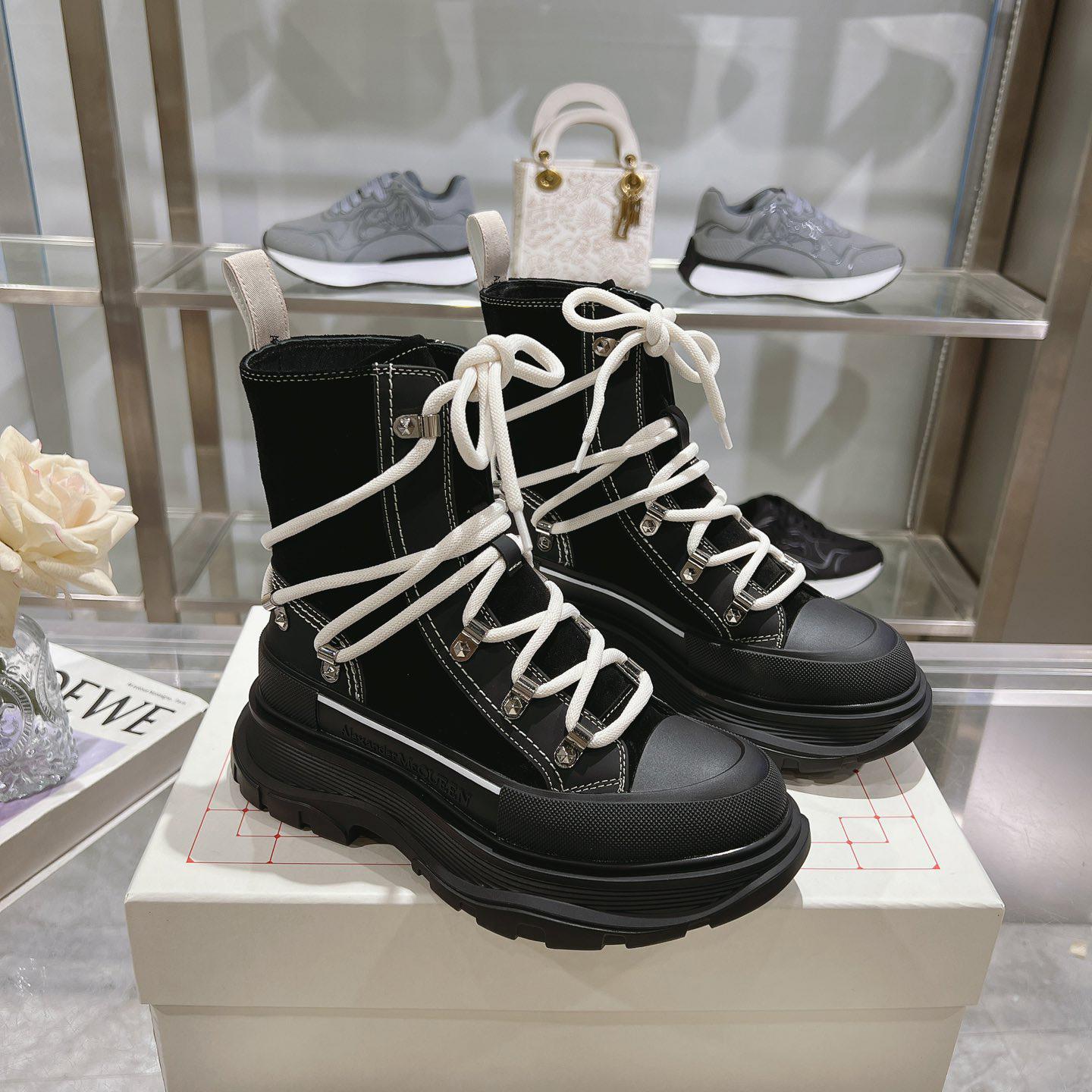 Alexander Mcqueen 50mm lace-up ankle boots - FashionPlug