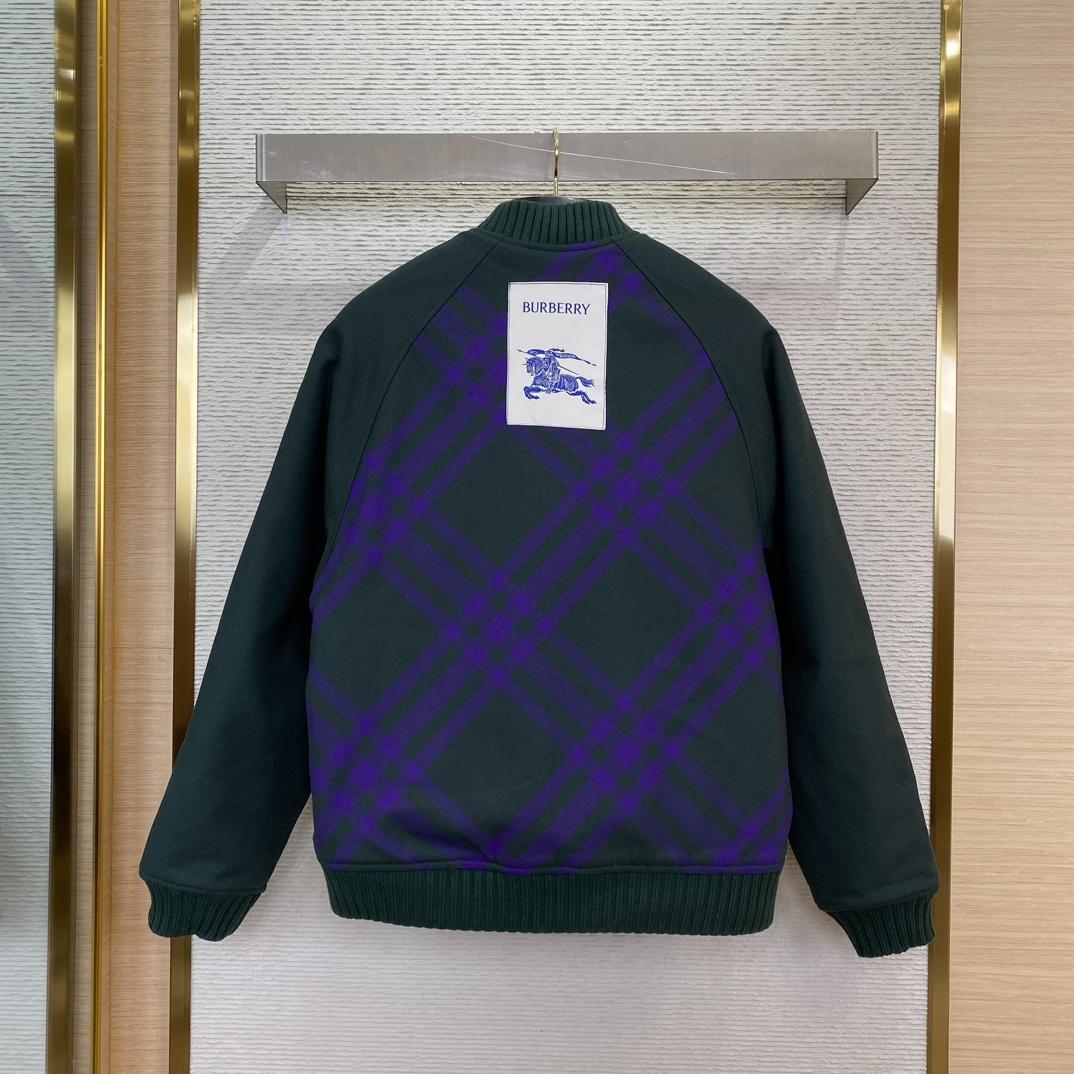 Burberry Checked-Pattern Reversible Twill Bomber Jacket - FashionPlug