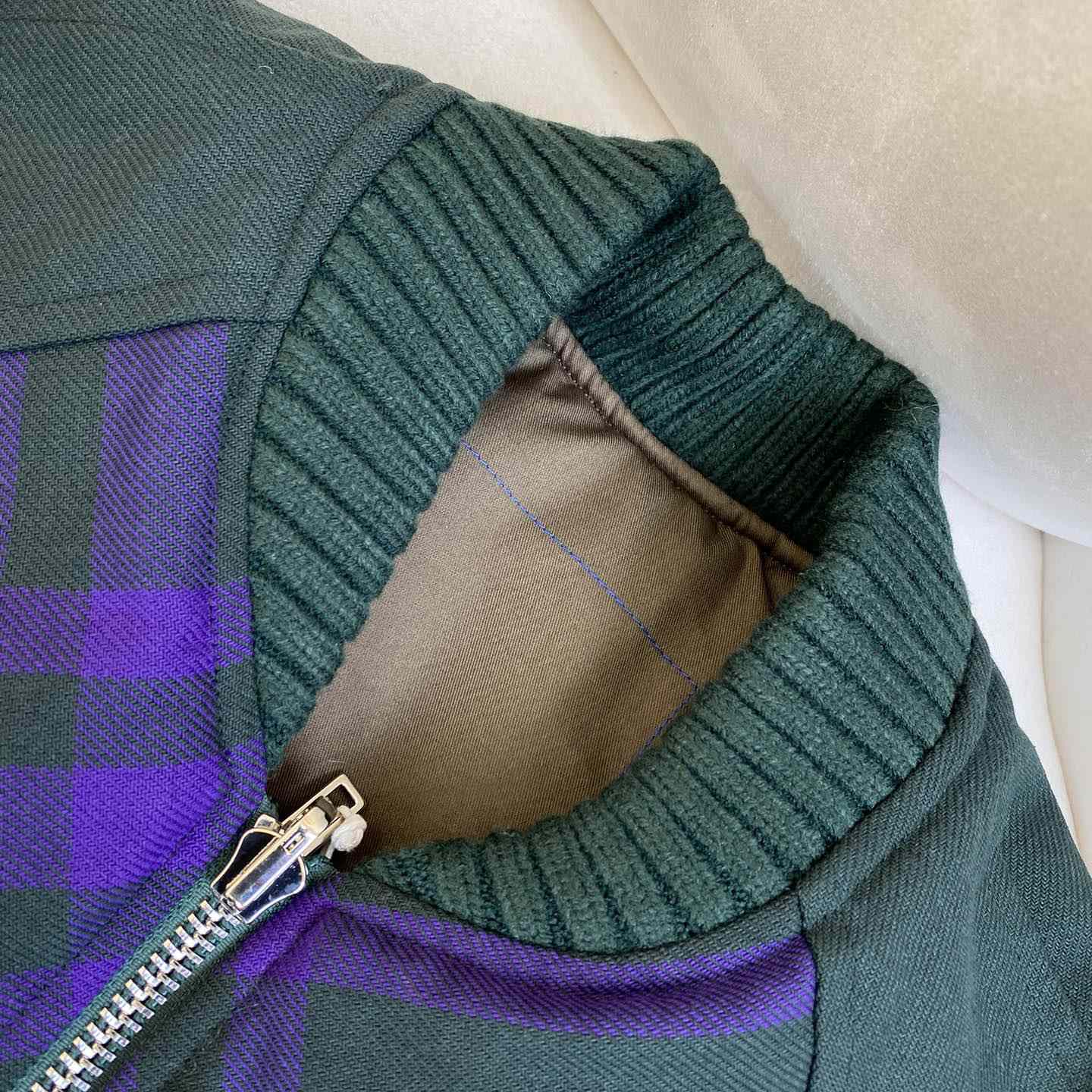 Burberry Checked-Pattern Reversible Twill Bomber Jacket - FashionPlug