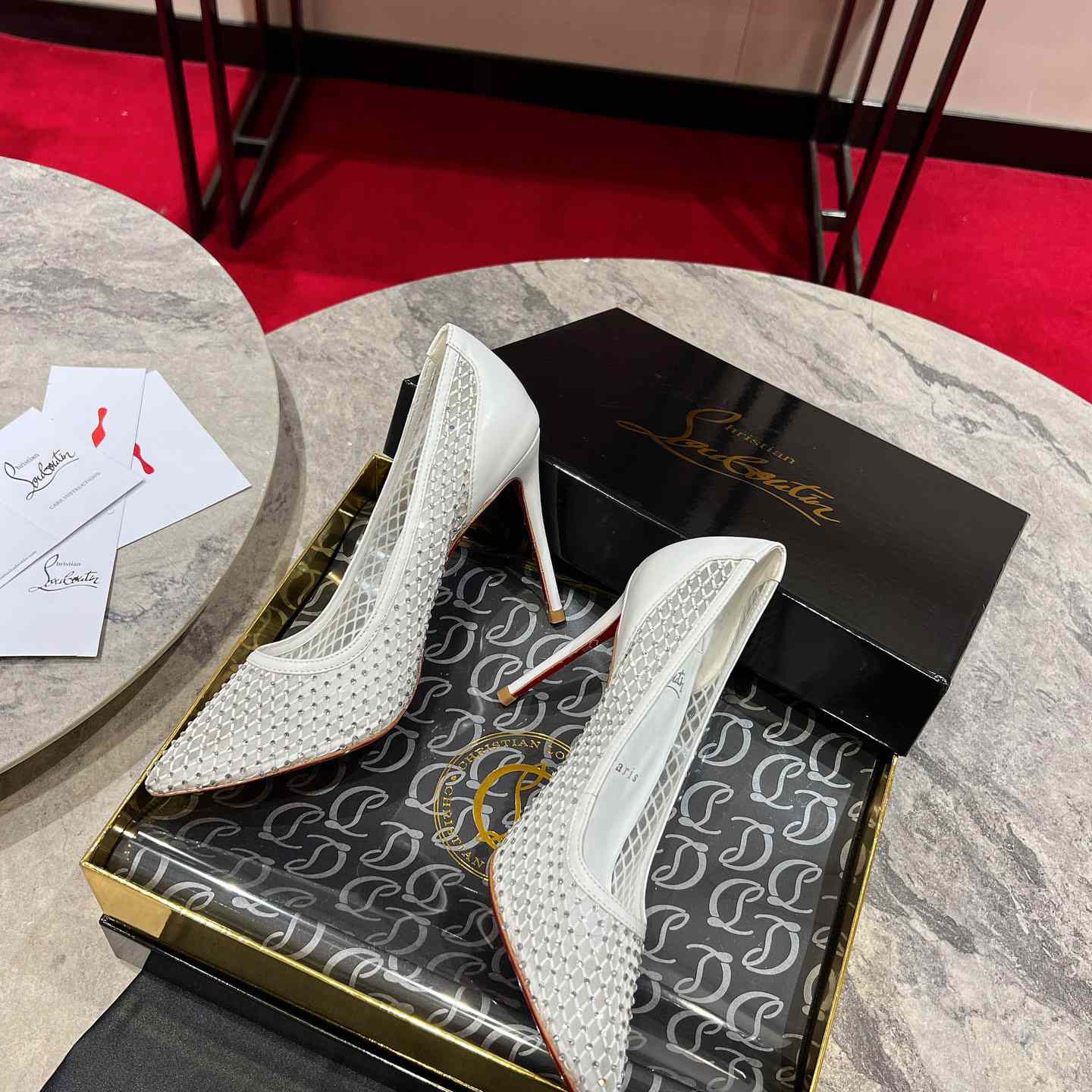 Christian Louboutin Apostropha Mesh Stras  80 mm - FashionPlug