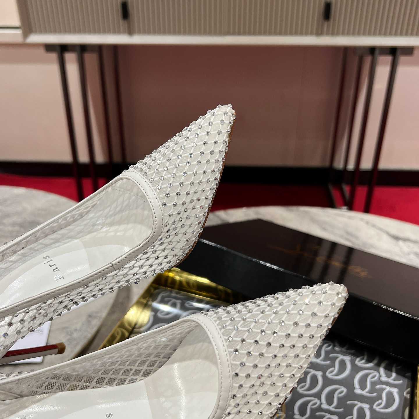 Christian Louboutin Apostropha Mesh Stras  80 mm - FashionPlug