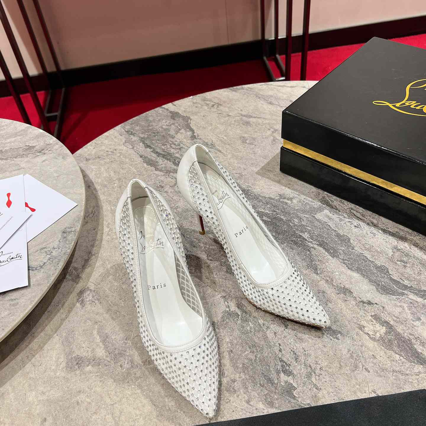 Christian Louboutin Apostropha Mesh Stras  80 mm - FashionPlug
