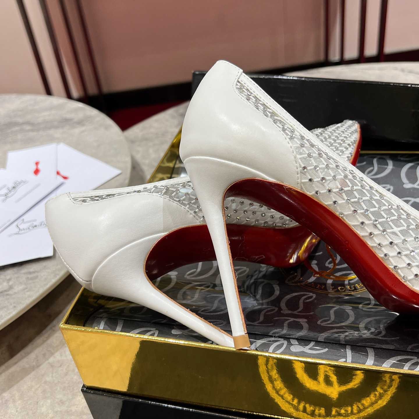 Christian Louboutin Apostropha Mesh Stras  80 mm - FashionPlug