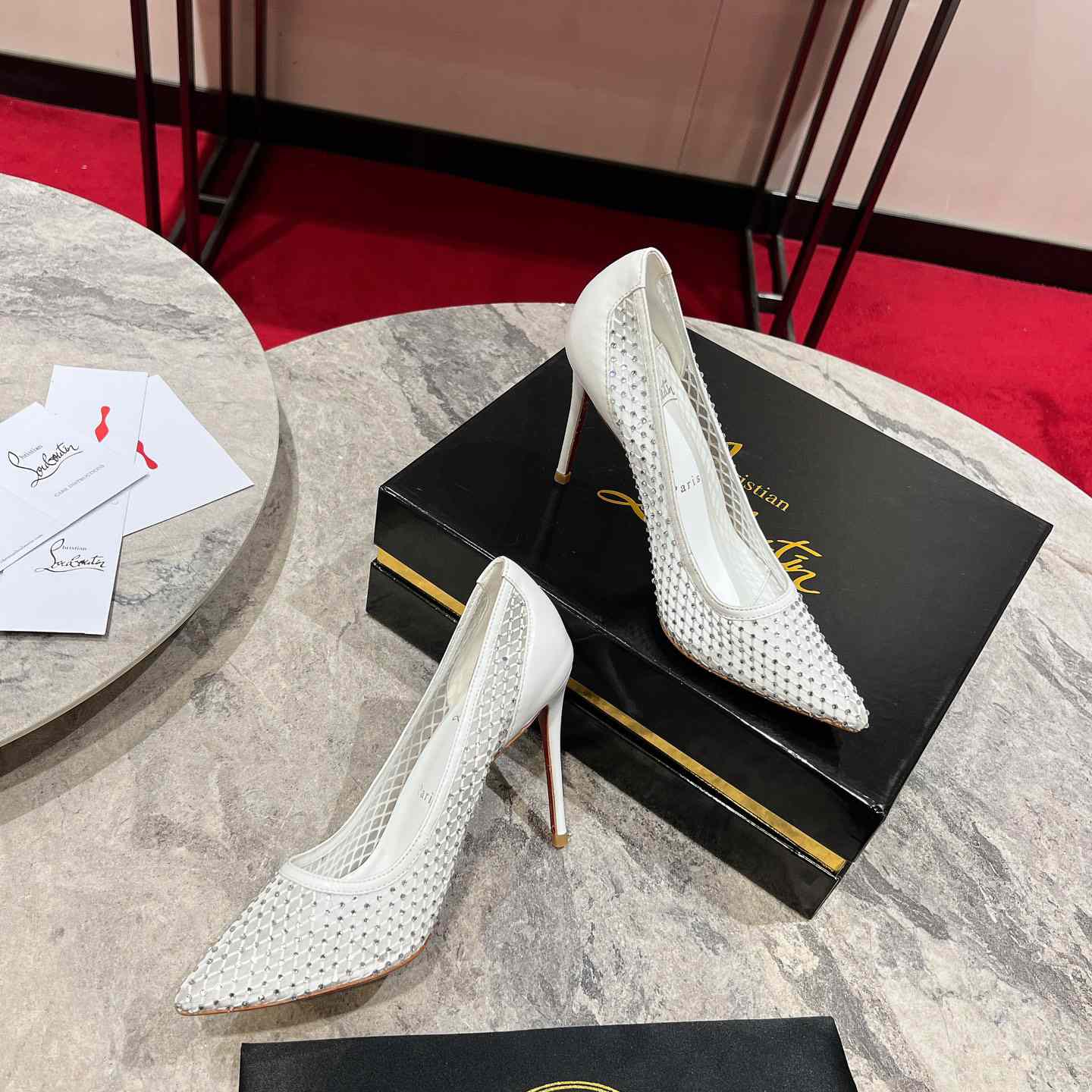 Christian Louboutin Apostropha Mesh Stras  80 mm - FashionPlug