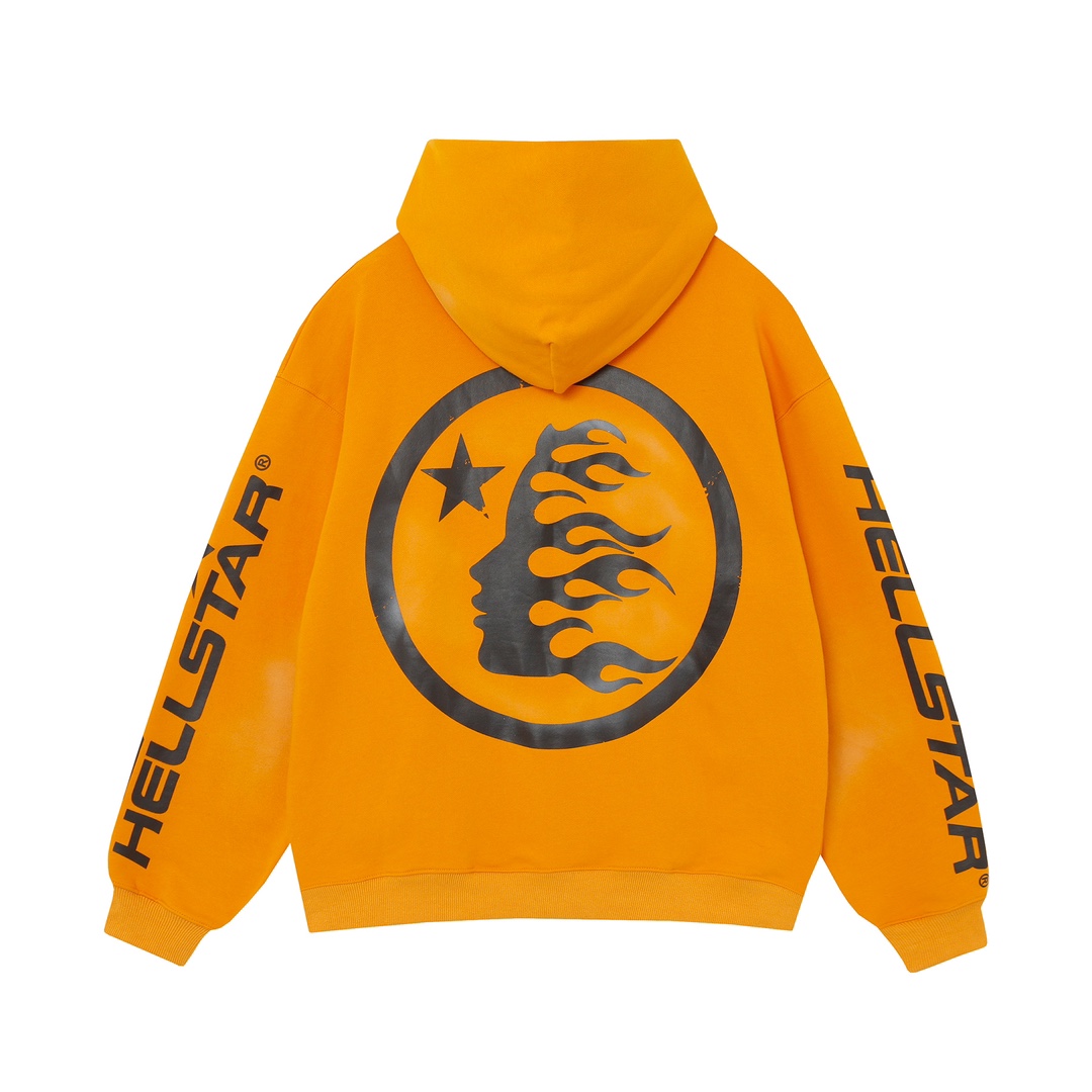 Hellstar Fire Orange Dye Hoodie - FashionPlug