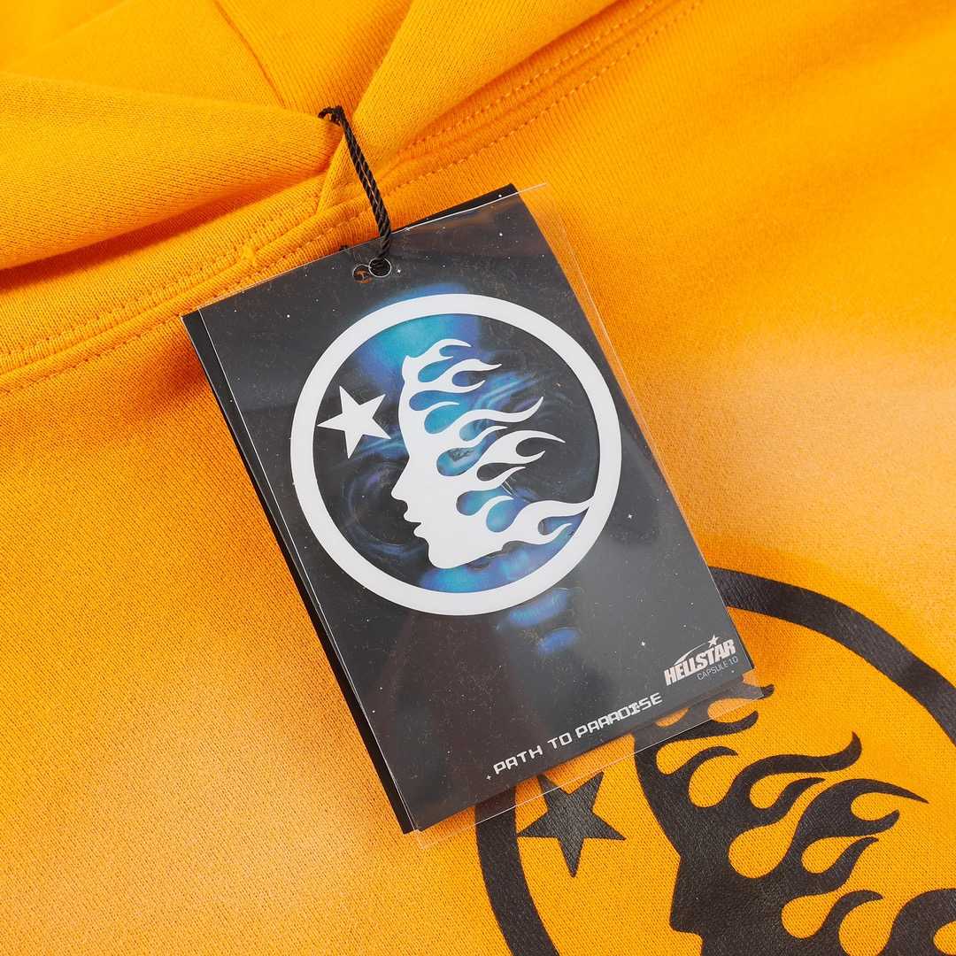 Hellstar Fire Orange Dye Hoodie - FashionPlug